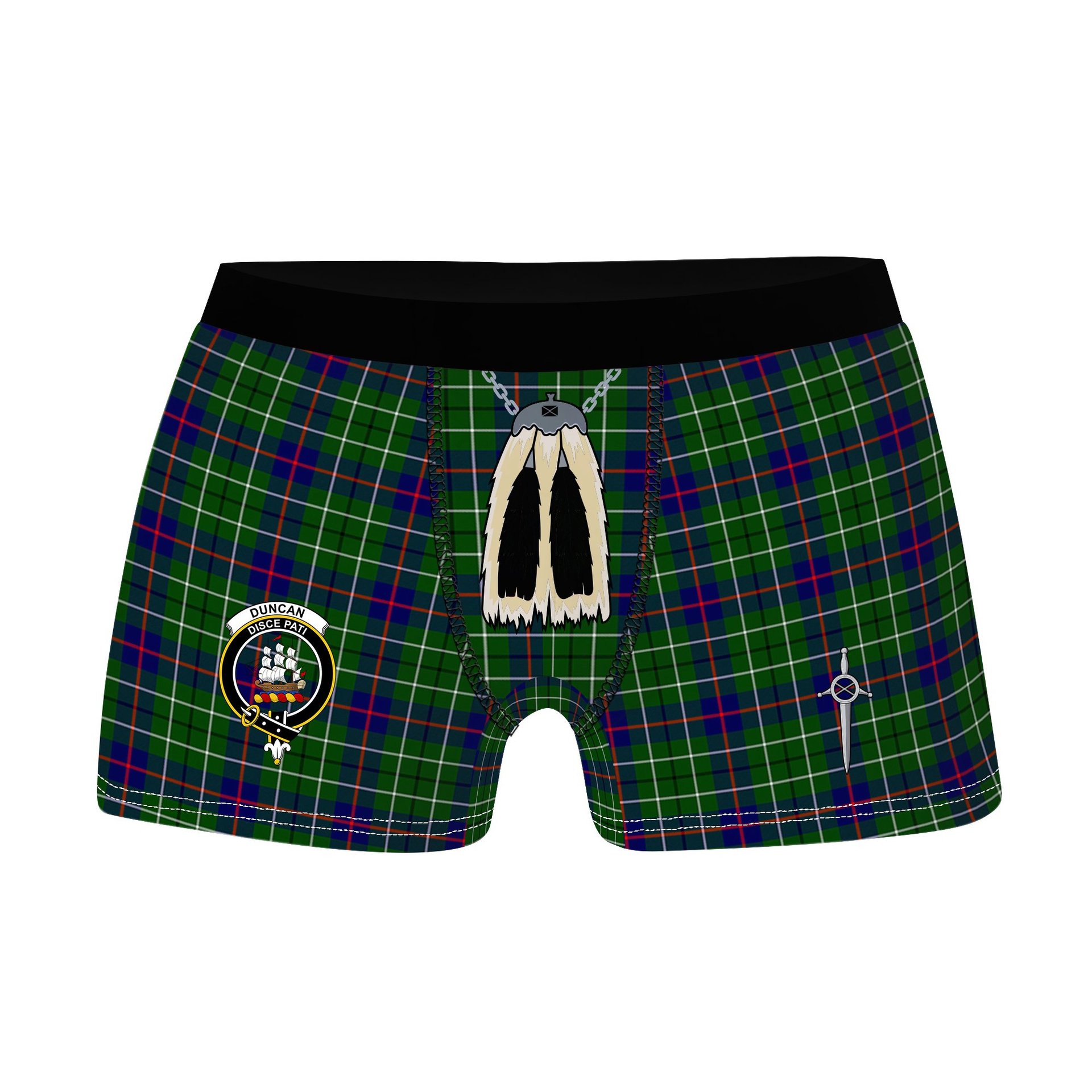 ScotsTee Shop Scottish Duncan Clan Crest Highland Kilt Sporran Tartan Boxer Briefs