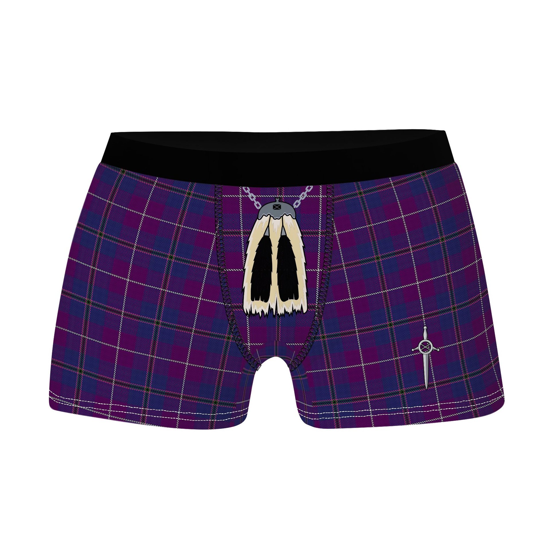 ScotsTee Shop Scottish Pride of Glencoe Clan Highland Kilt Sporran Tartan Boxer Briefs