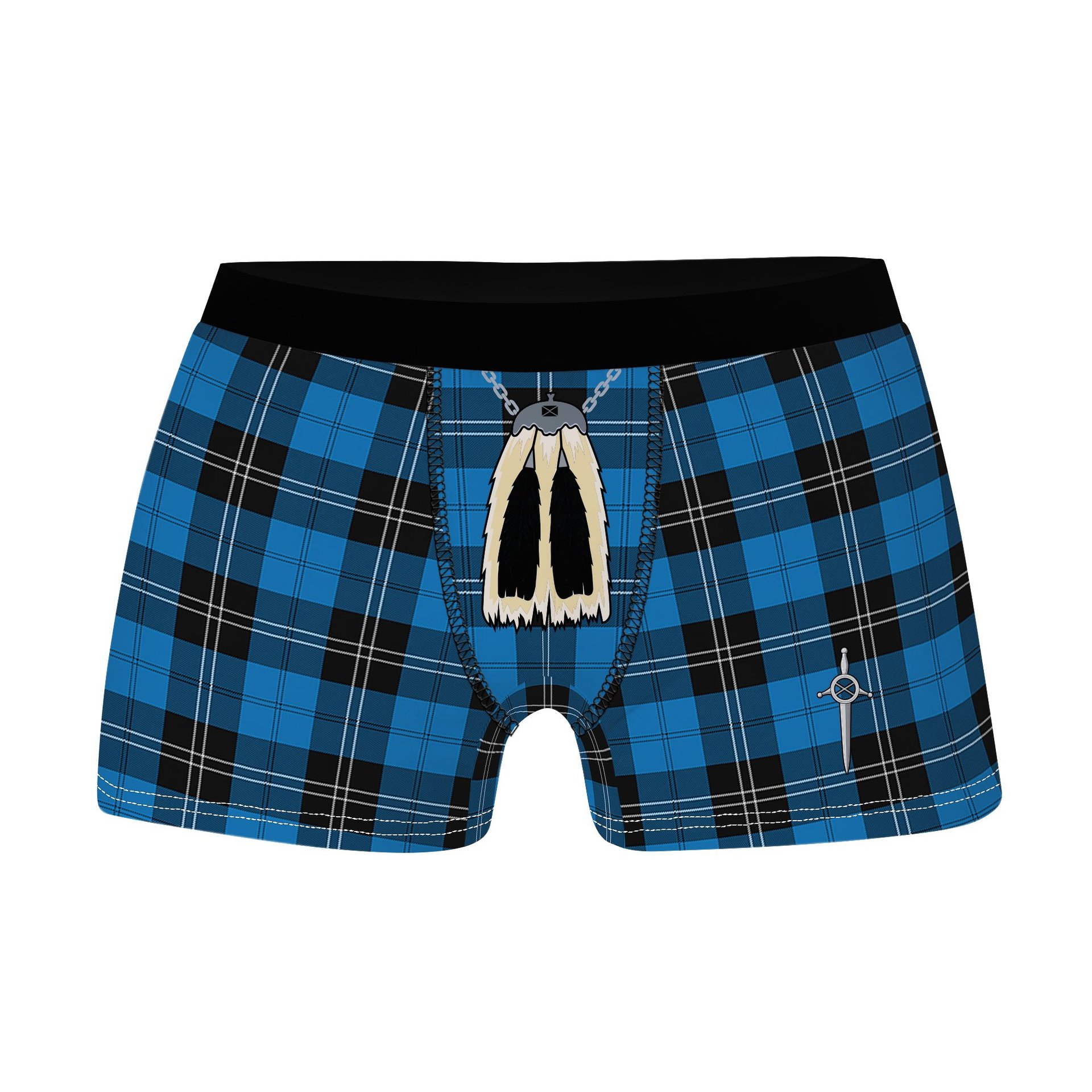 ScotsTee Shop Scottish Ramsay Blue Ancient Clan Highland Kilt Sporran Tartan Boxer Briefs