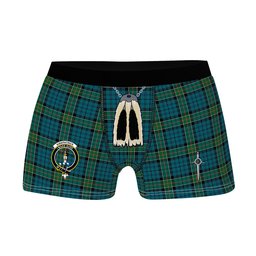 ScotsTee Shop Scottish Kirkpatrick Clan Crest Highland Kilt Sporran Tartan Boxer Briefs