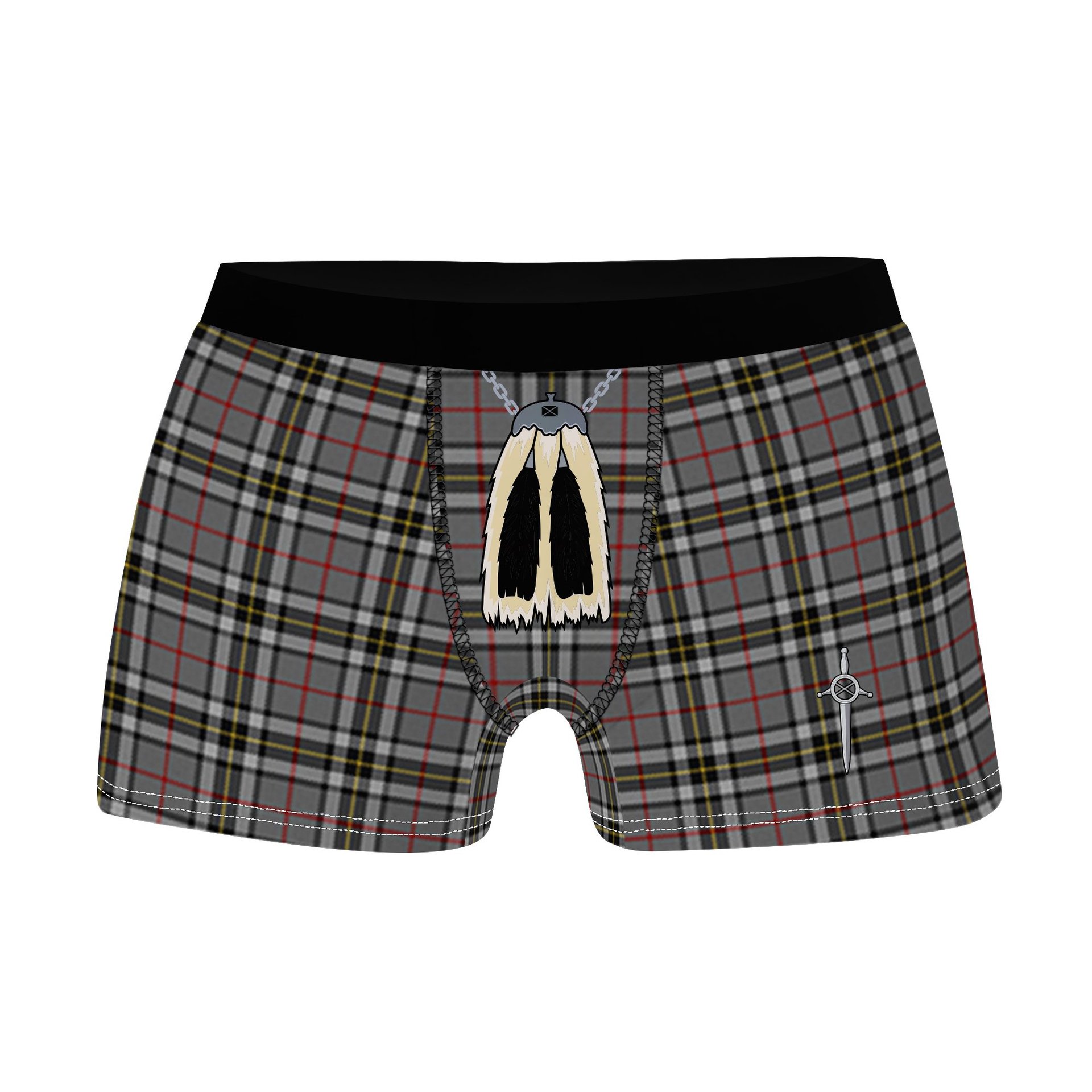 ScotsTee Shop Scottish Thomson Dress Grey Clan Highland Kilt Sporran Tartan Boxer Briefs