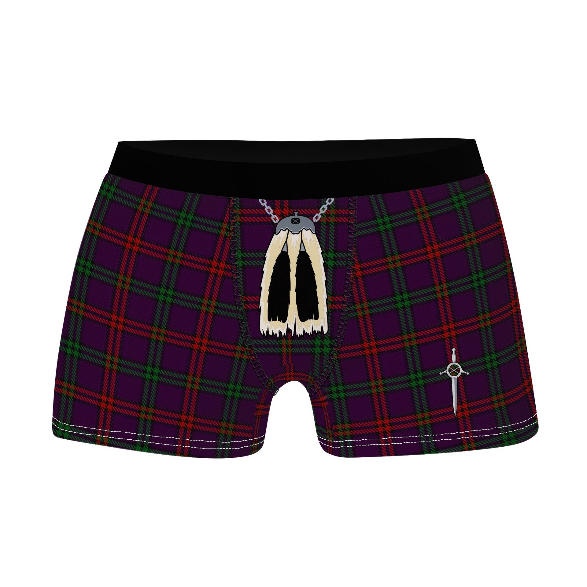 ScotsTee Shop Scottish Montgomrie or Montgomery of Eglinton Clan Highland Kilt Sporran Tartan Boxer Briefs