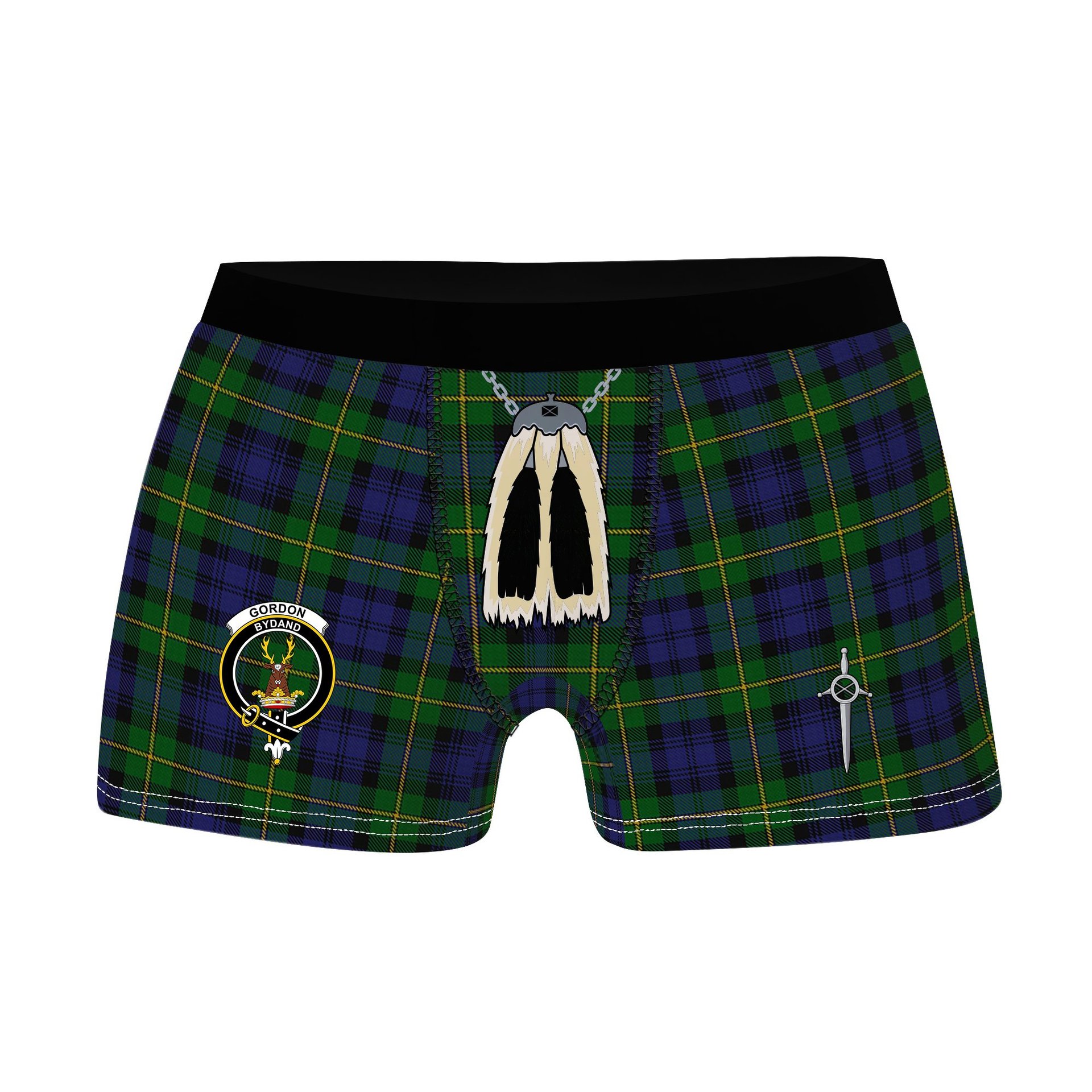 ScotsTee Shop Scottish Gordon Clan Clan Crest Highland Kilt Sporran Tartan Boxer Briefs
