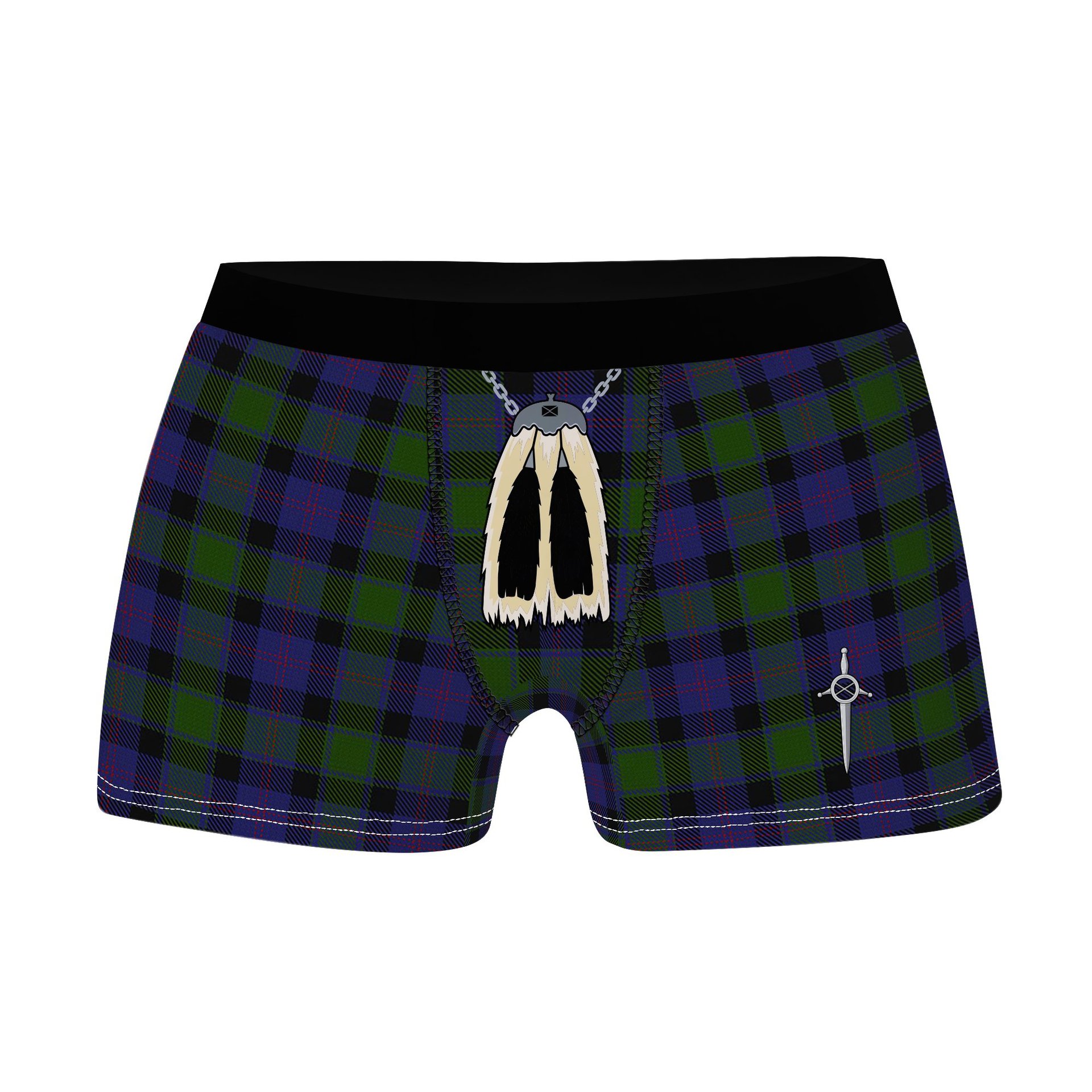 ScotsTee Shop Scottish MacTaggart Clan Highland Kilt Sporran Tartan Boxer Briefs