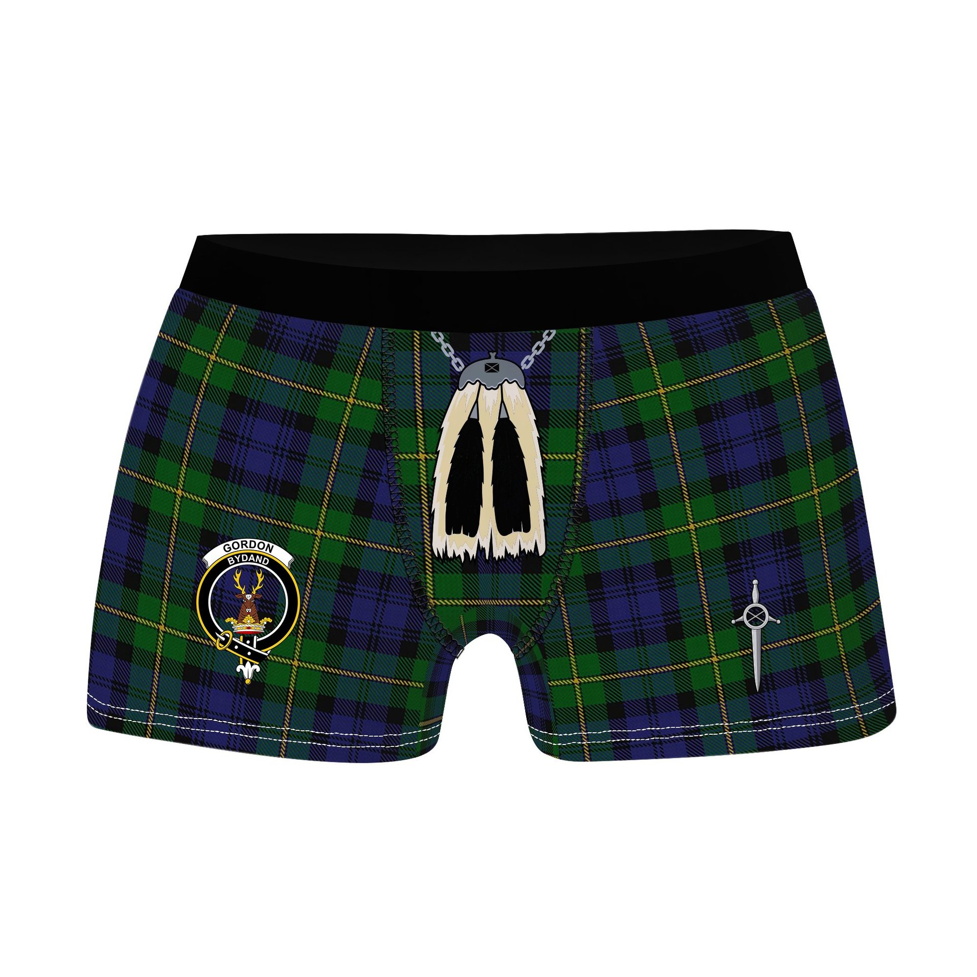 ScotsTee Shop Scottish Gordon Clan Crest Highland Kilt Sporran Tartan Boxer Briefs