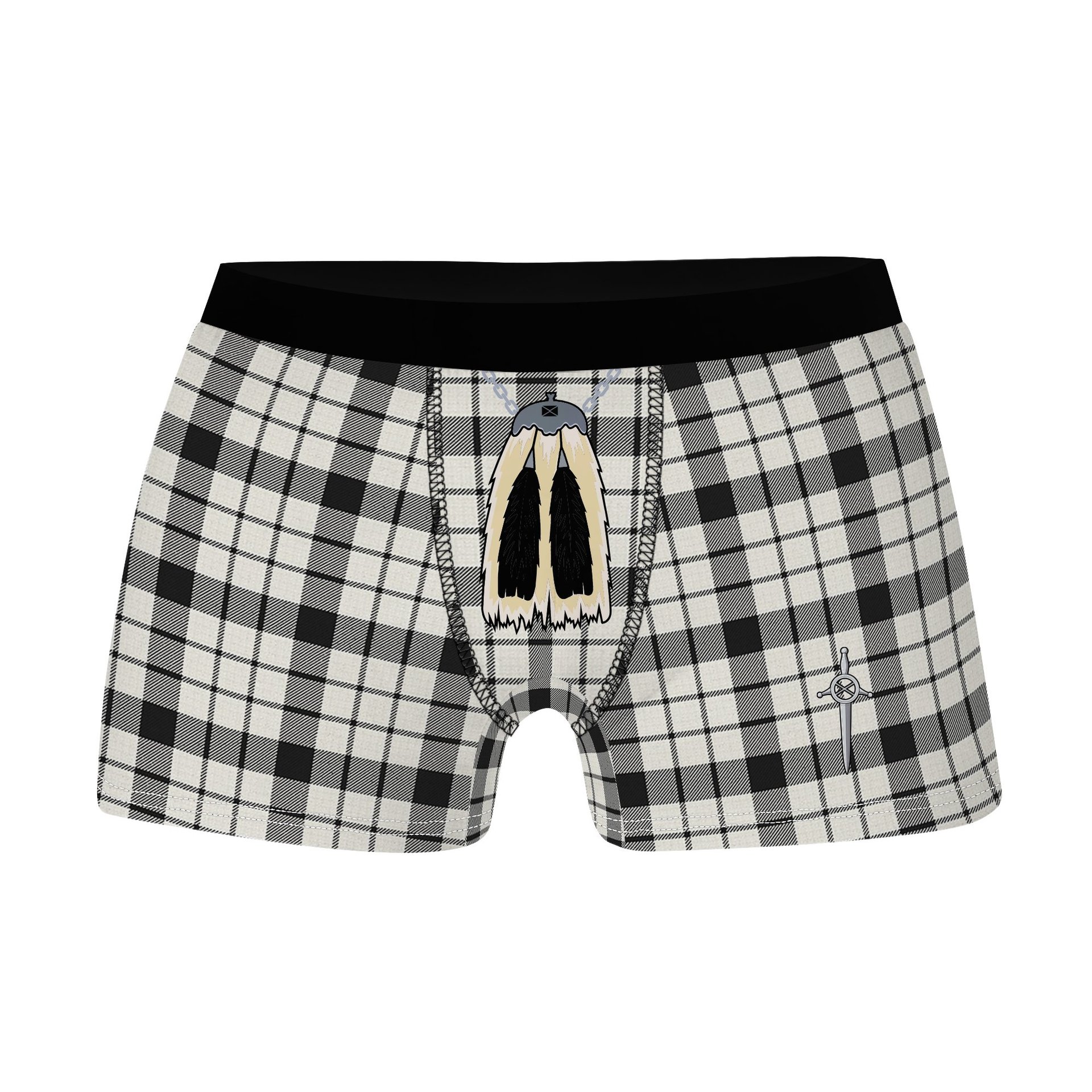 ScotsTee Shop Scottish McFarland Black White Ancient Clan Highland Kilt Sporran Tartan Boxer Briefs