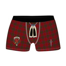 ScotsTee Shop Scottish MacDonell of Keppoch Clan Crest Highland Kilt Sporran Tartan Boxer Briefs