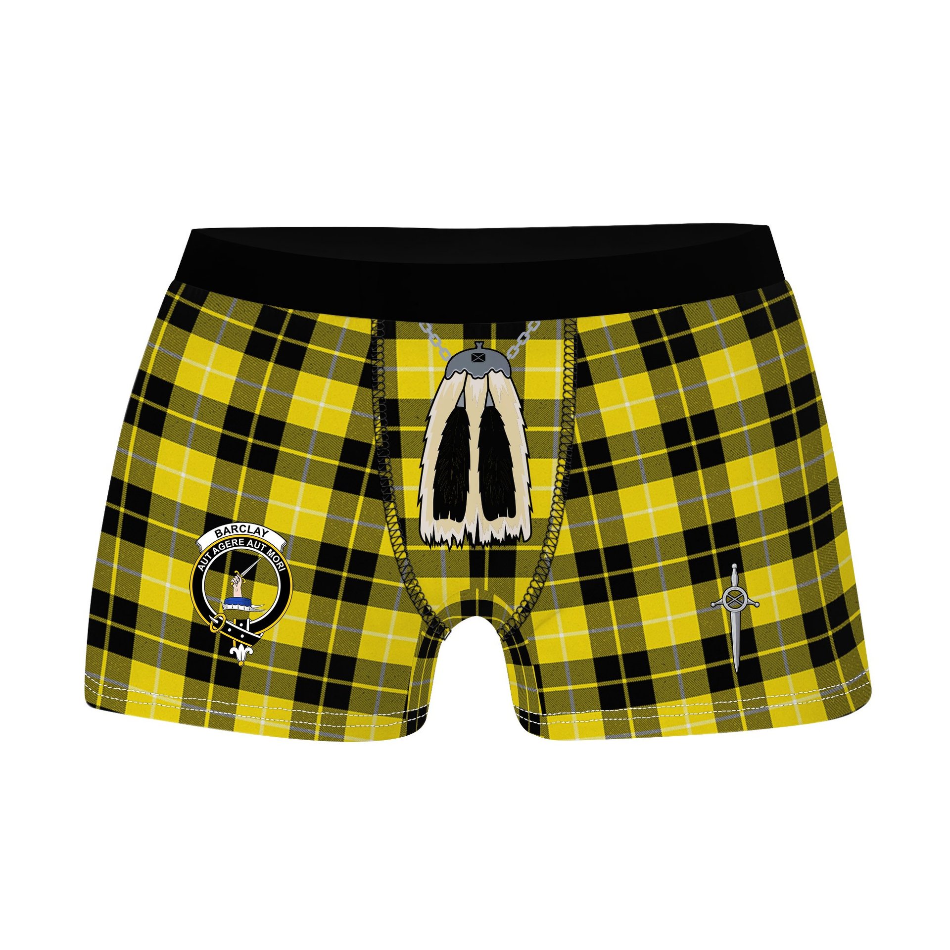 ScotsTee Shop Scottish Barclay Dress Modern Clan Clan Crest Highland Kilt Sporran Tartan Boxer Briefs