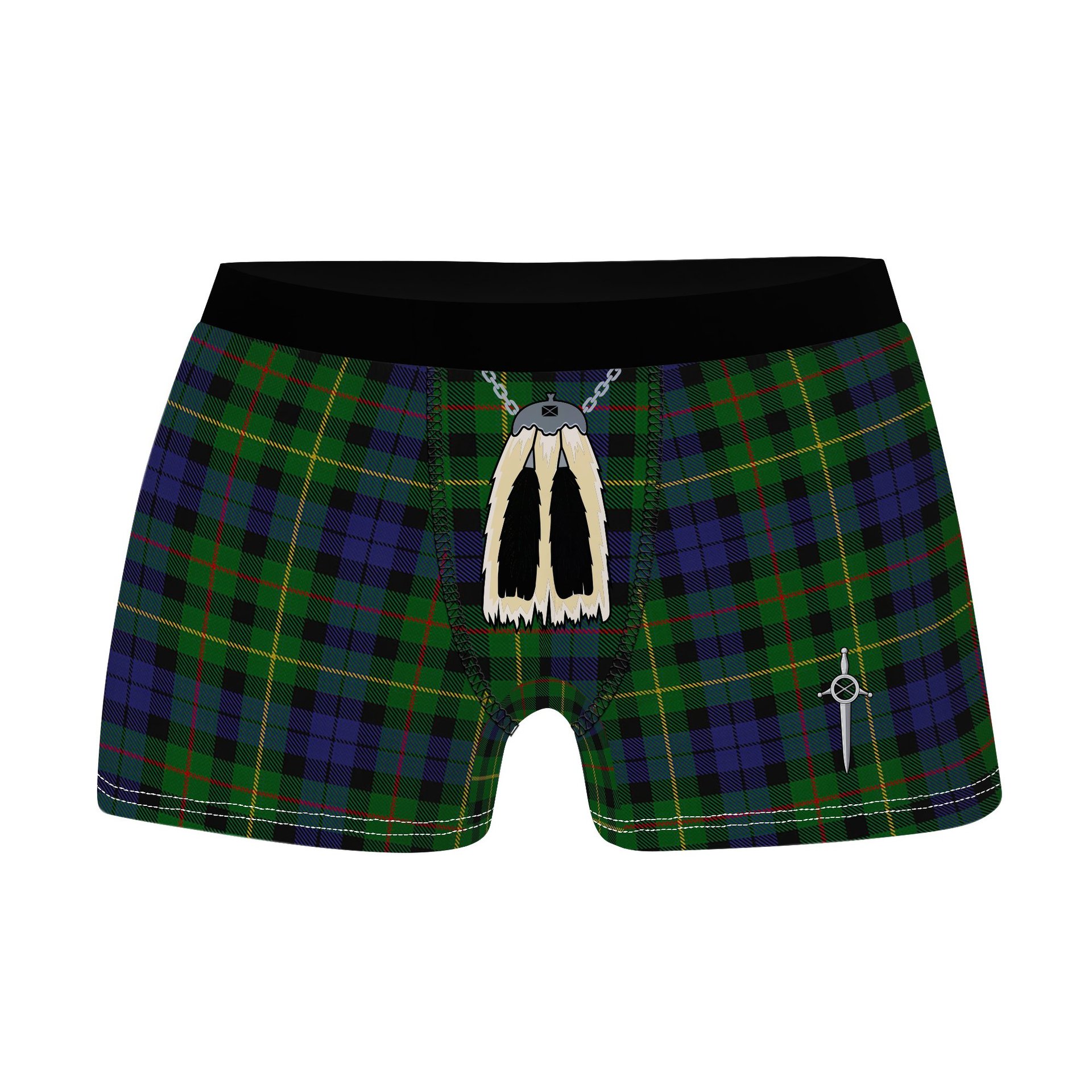 ScotsTee Shop Scottish Rollo Clan Highland Kilt Sporran Tartan Boxer Briefs