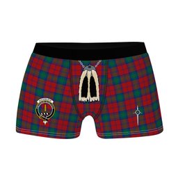 ScotsTee Shop Scottish Auchinleck Clan Crest Highland Kilt Sporran Tartan Boxer Briefs