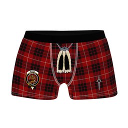ScotsTee Shop Scottish Munro Black and Red Clan Crest Highland Kilt Sporran Tartan Boxer Briefs