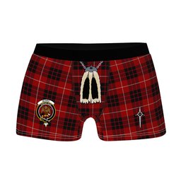 ScotsTee Shop Scottish Munro Black and Red Clan Crest Highland Kilt Sporran Tartan Boxer Briefs