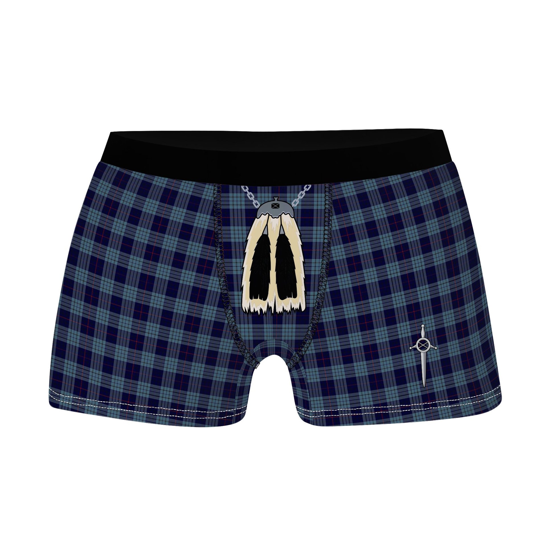 ScotsTee Shop Scottish Roberts of Wales Clan Highland Kilt Sporran Tartan Boxer Briefs