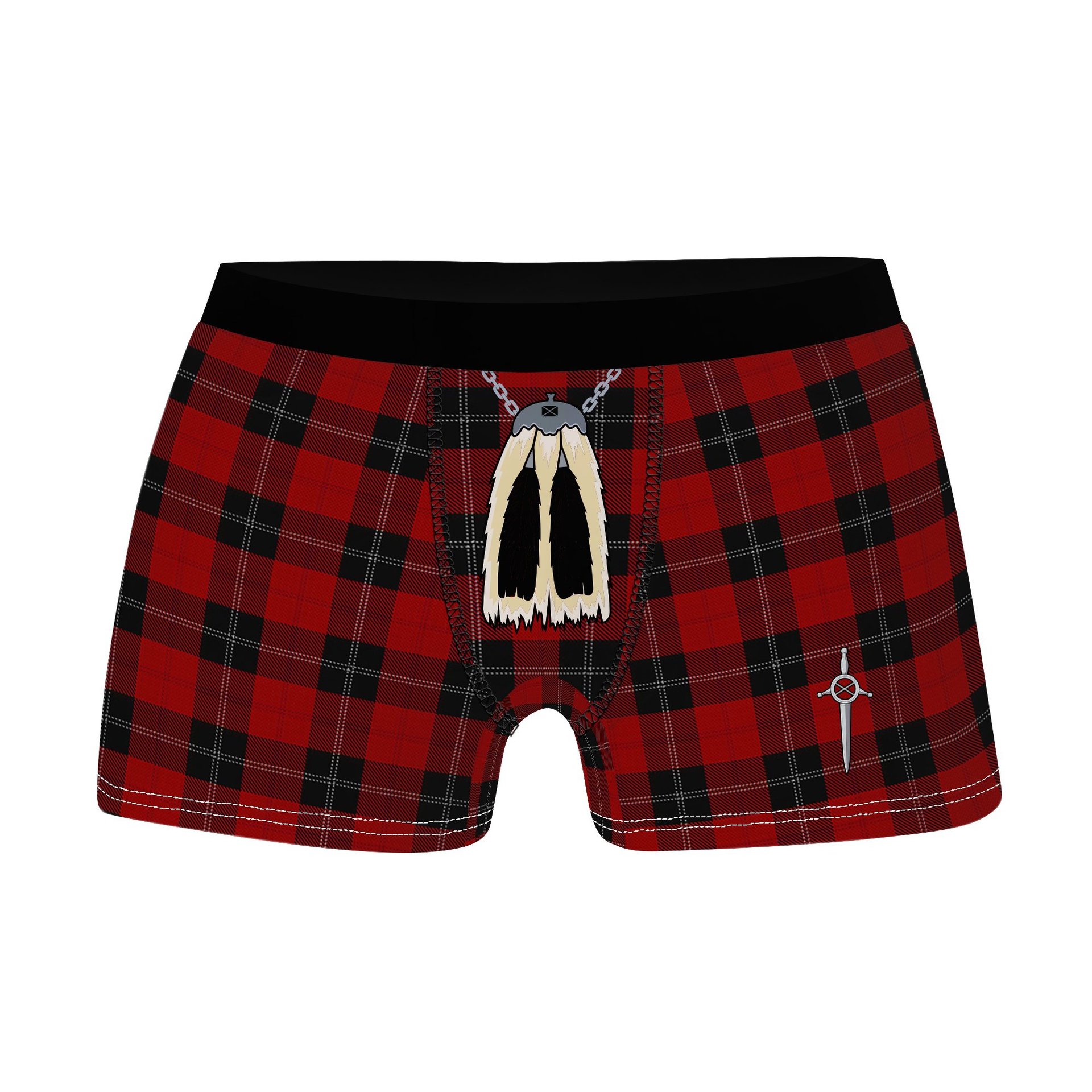 ScotsTee Shop Scottish Ramsay Red Clan Highland Kilt Sporran Tartan Boxer Briefs