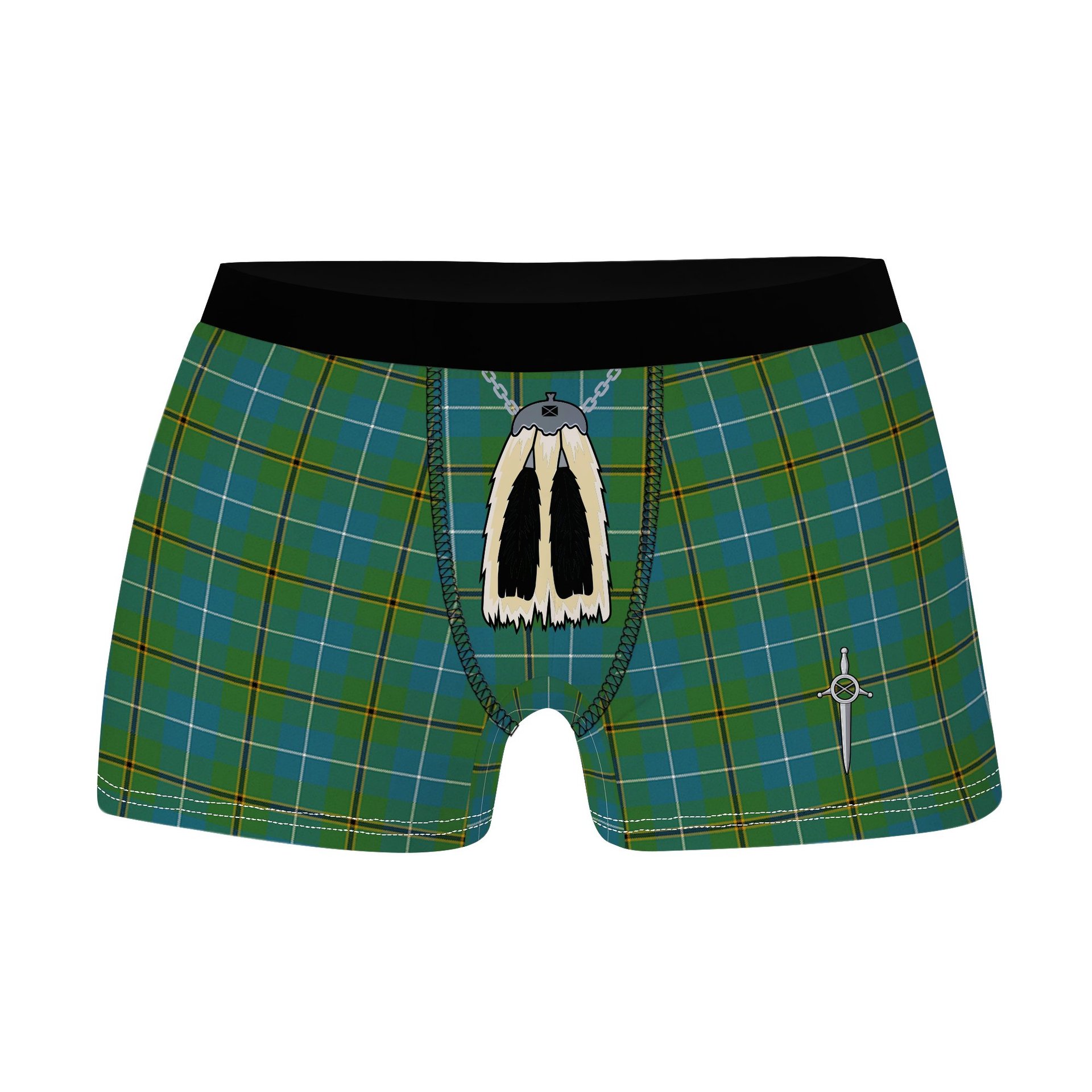 ScotsTee Shop Scottish Turnbull Hunting Ancient Clan Clan Highland Kilt Sporran Tartan Boxer Briefs