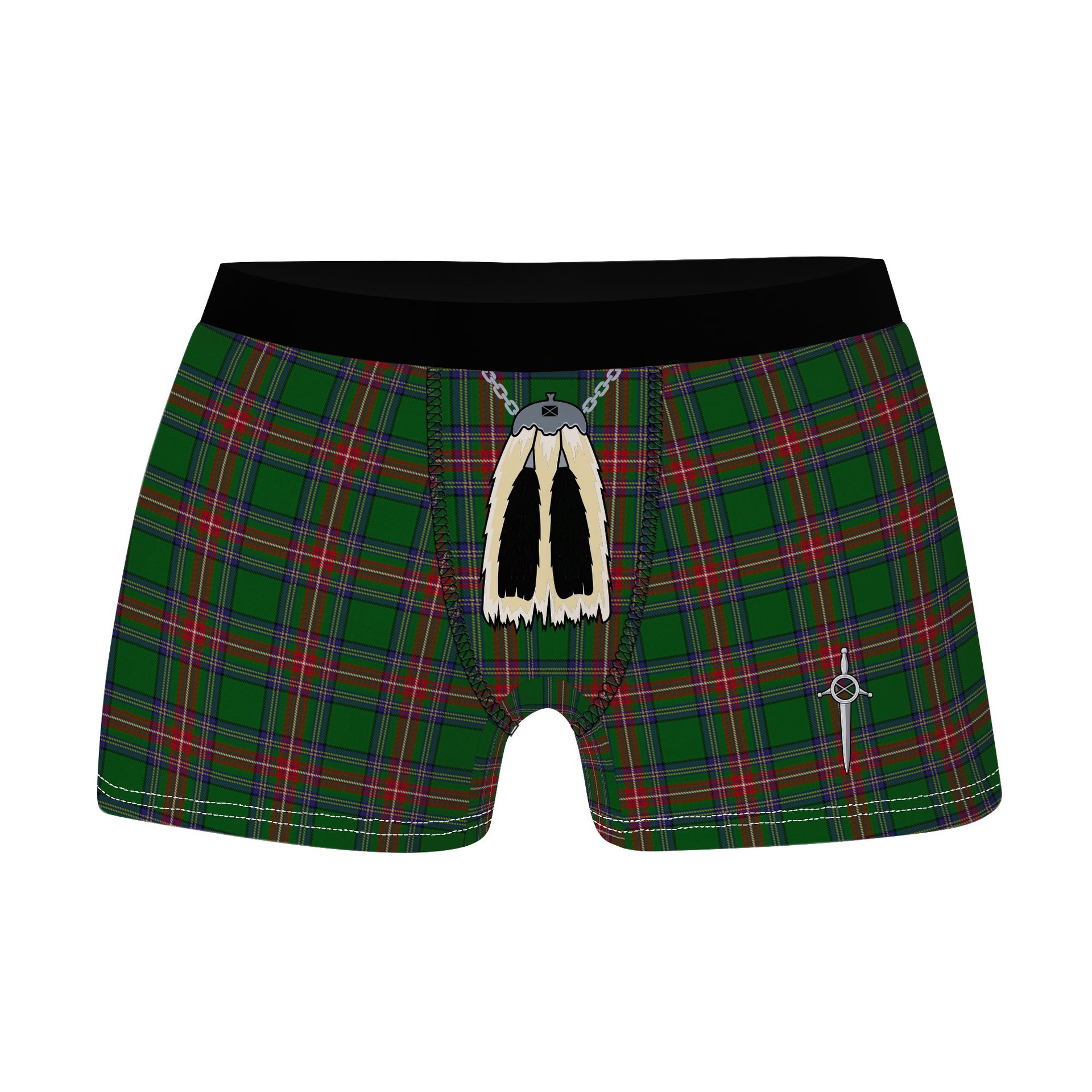 ScotsTee Shop Scottish Sillars 2 Clan Highland Kilt Sporran Tartan Boxer Briefs