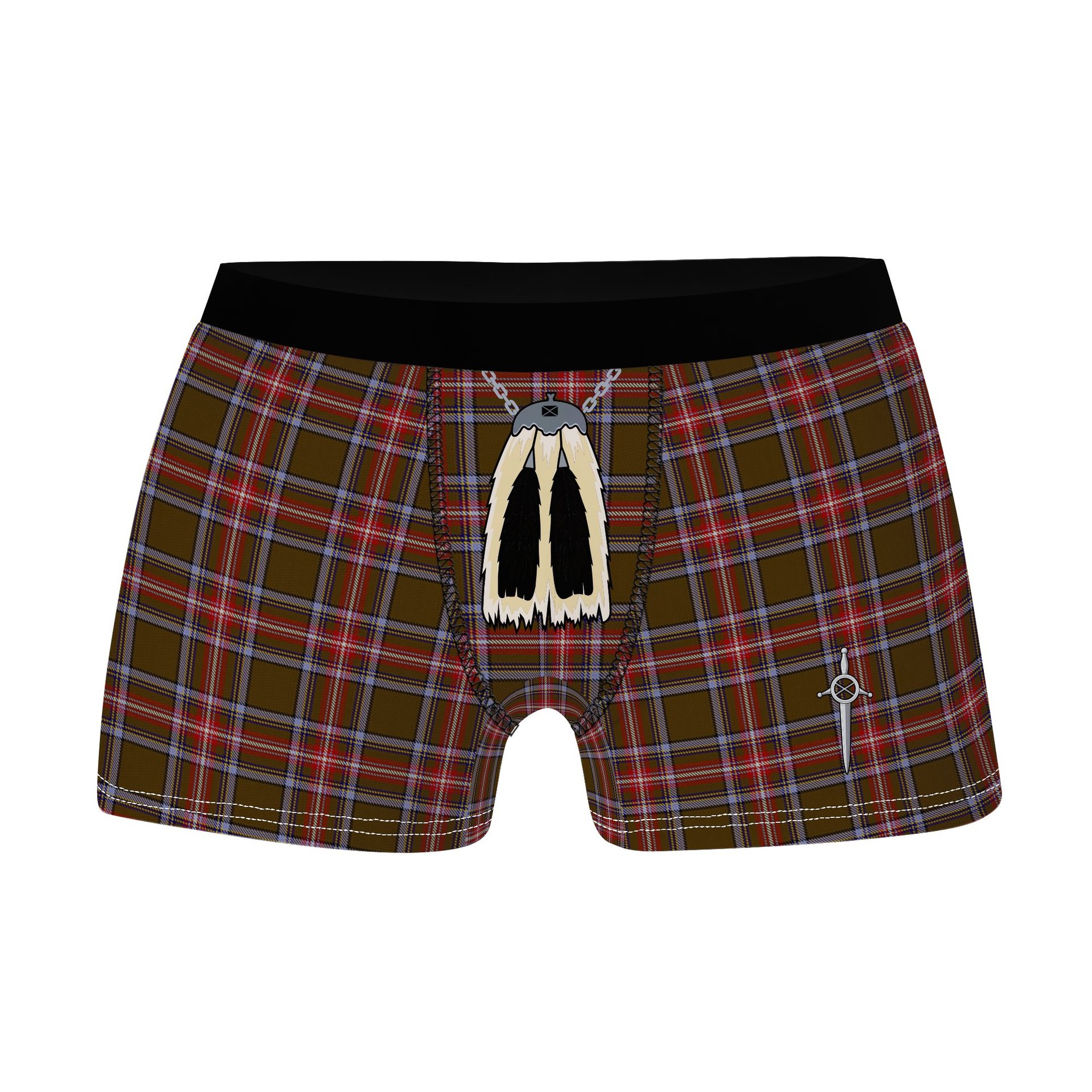 ScotsTee Shop Scottish Sillars Clan Highland Kilt Sporran Tartan Boxer Briefs