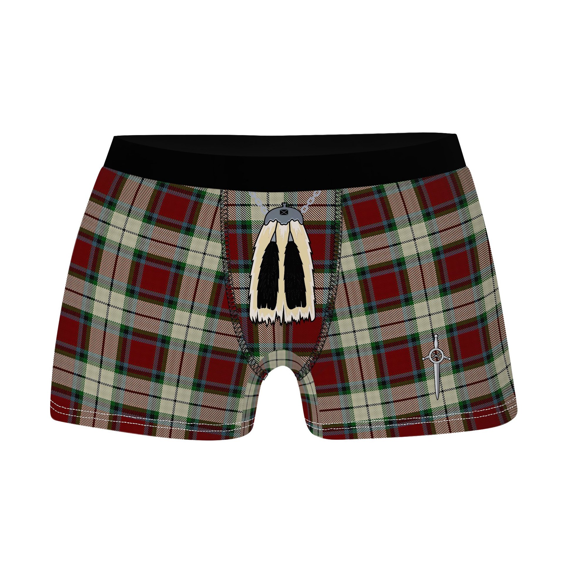 ScotsTee Shop Scottish Rose White Dress Clan Highland Kilt Sporran Tartan Boxer Briefs