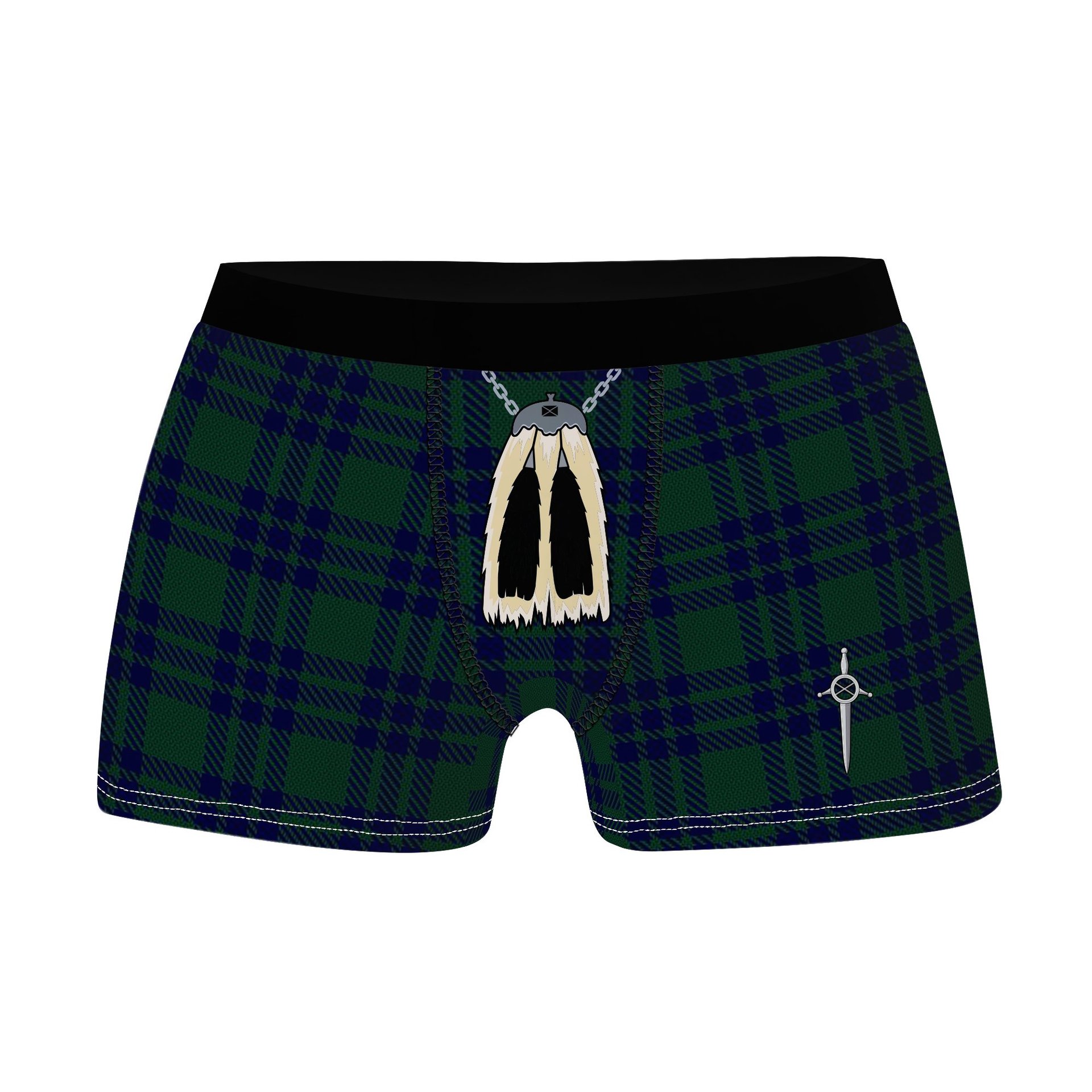 ScotsTee Shop Scottish Montgomery Clan Highland Kilt Sporran Tartan Boxer Briefs