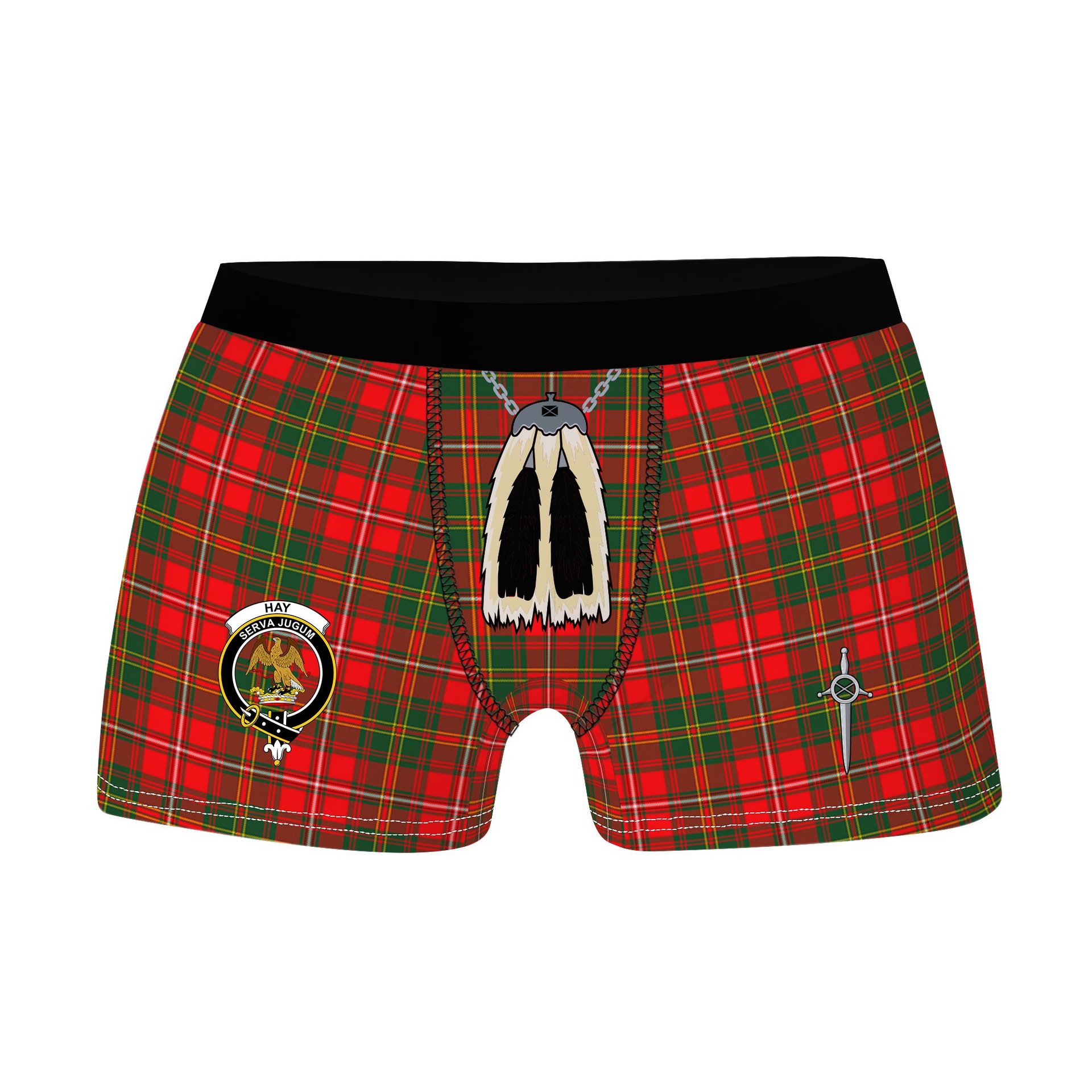 ScotsTee Shop Scottish Hay Modern Clan Crest Highland Kilt Sporran Tartan Boxer Briefs