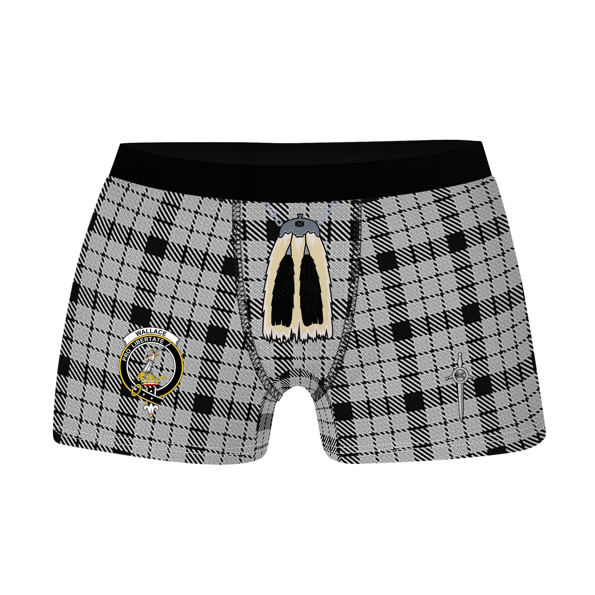 ScotsTee Shop Scottish Wallace Dress Clan Crest Highland Kilt Sporran Tartan Boxer Briefs