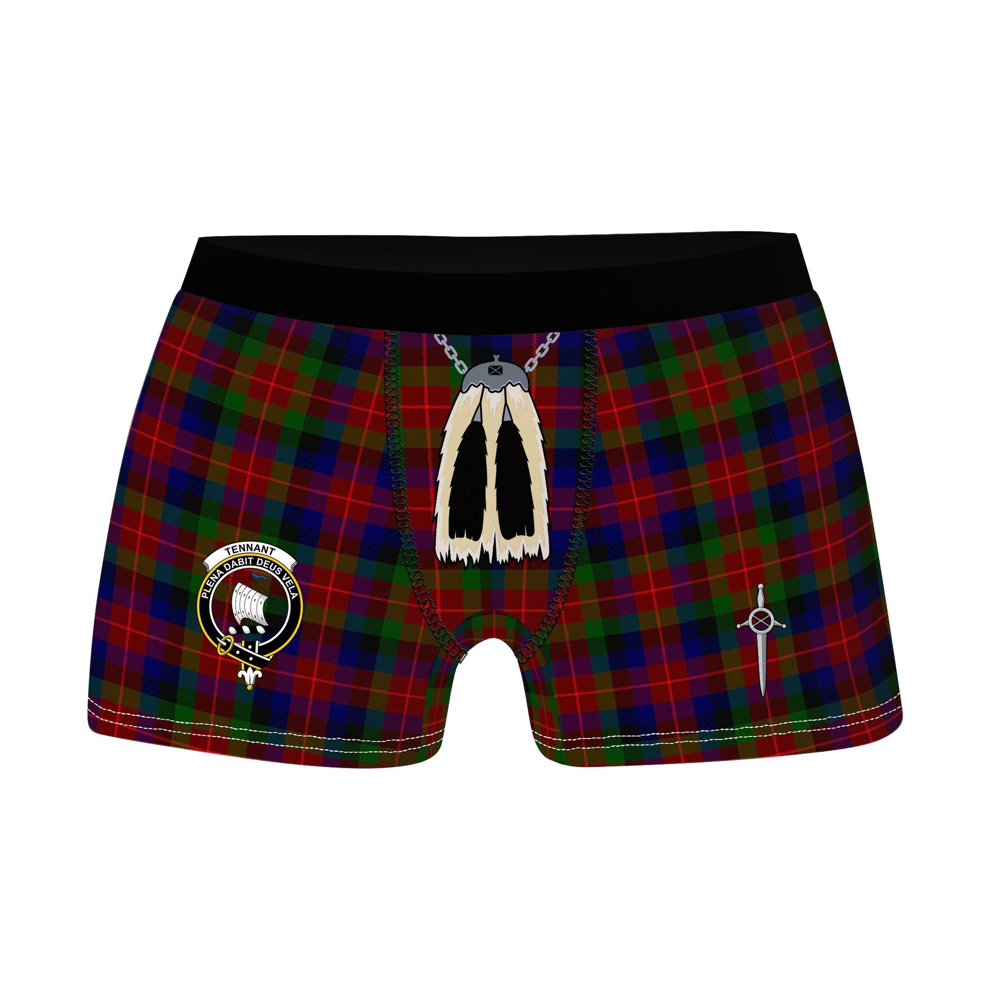 ScotsTee Shop Scottish Tennant SC Clan Crest Highland Kilt Sporran Tartan Boxer Briefs