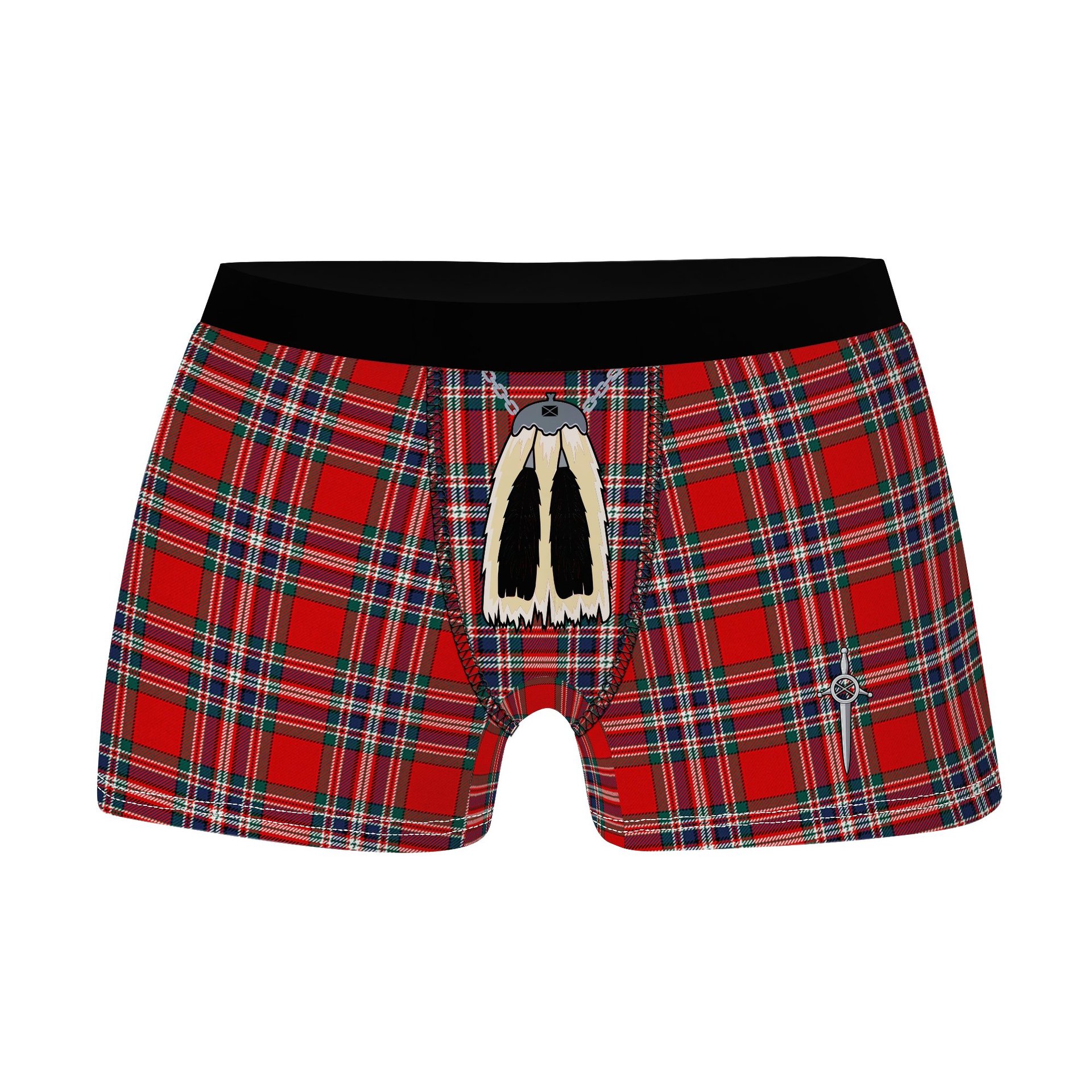 ScotsTee Shop Scottish McFarland Red Modern Clan Highland Kilt Sporran Tartan Boxer Briefs