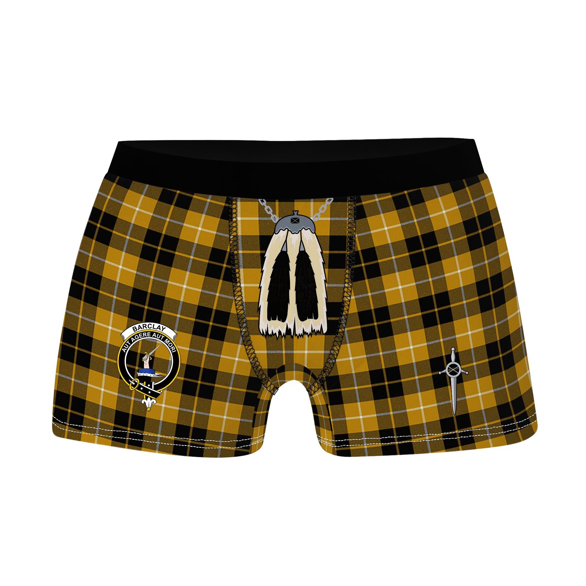 ScotsTee Shop Scottish Barclay Dress Ancient Clan Clan Crest Highland Kilt Sporran Tartan Boxer Briefs