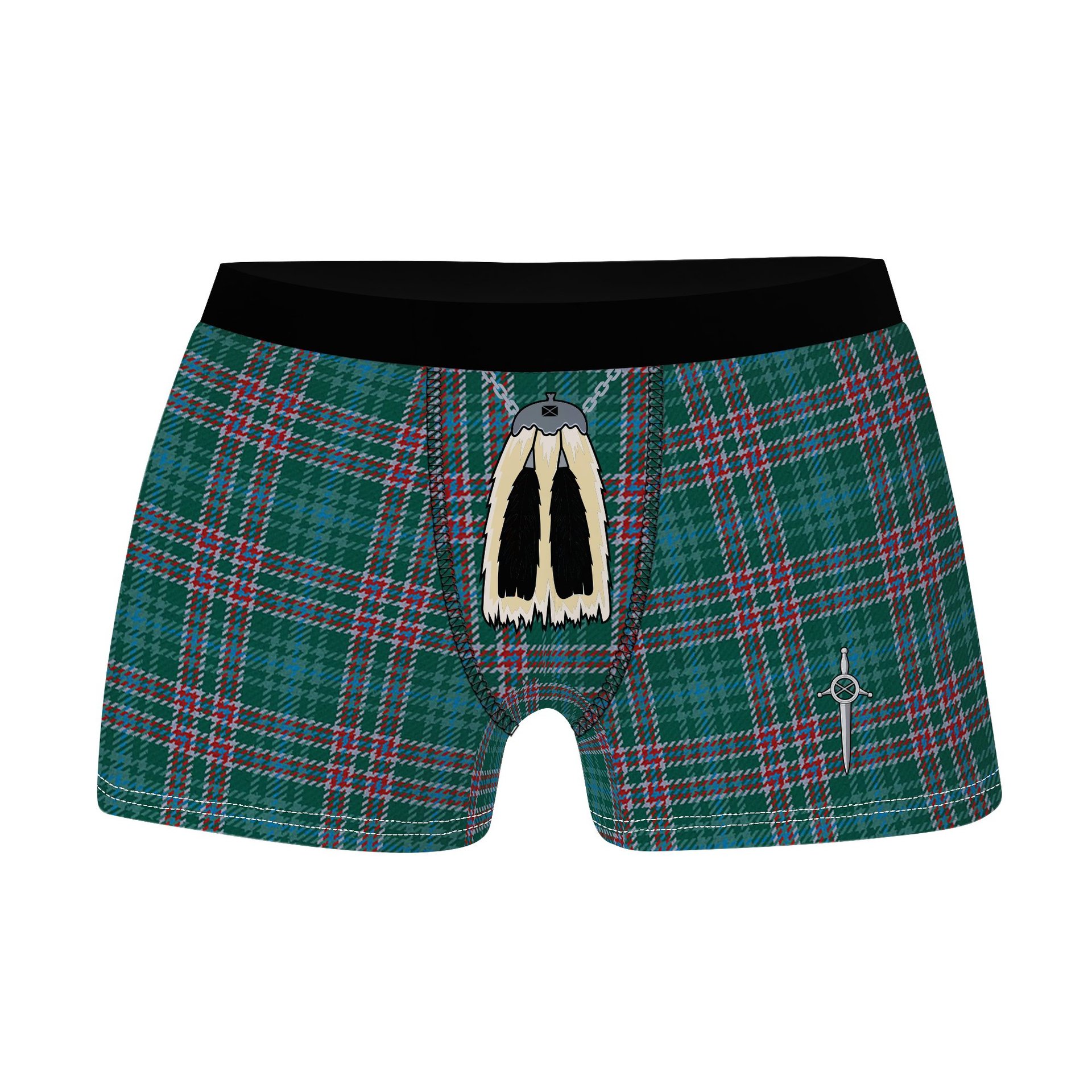 ScotsTee Shop Scottish Ralston USA Modern Clan Highland Kilt Sporran Tartan Boxer Briefs