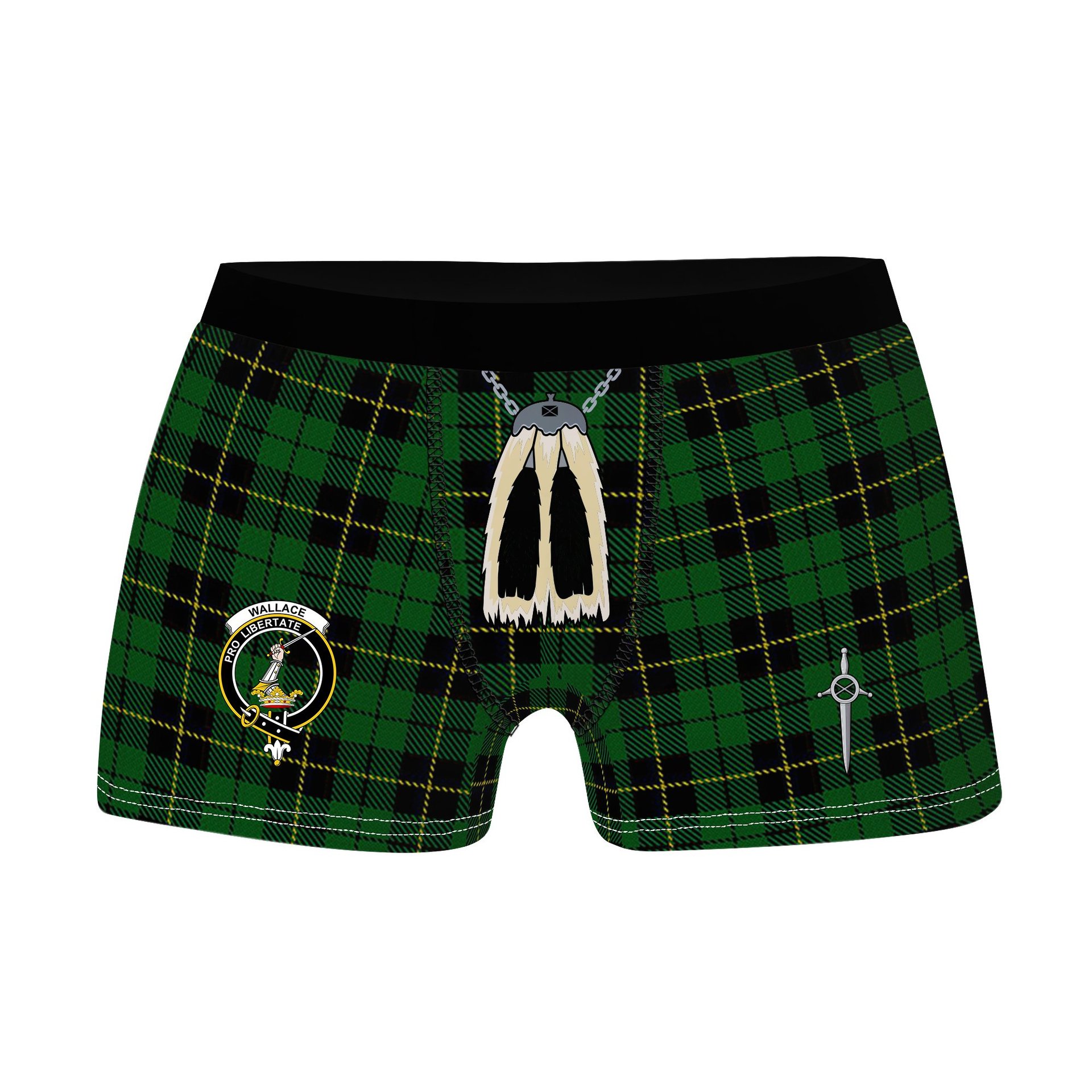 ScotsTee Shop Scottish Wallace Hunting Clan Crest Highland Kilt Sporran Tartan Boxer Briefs