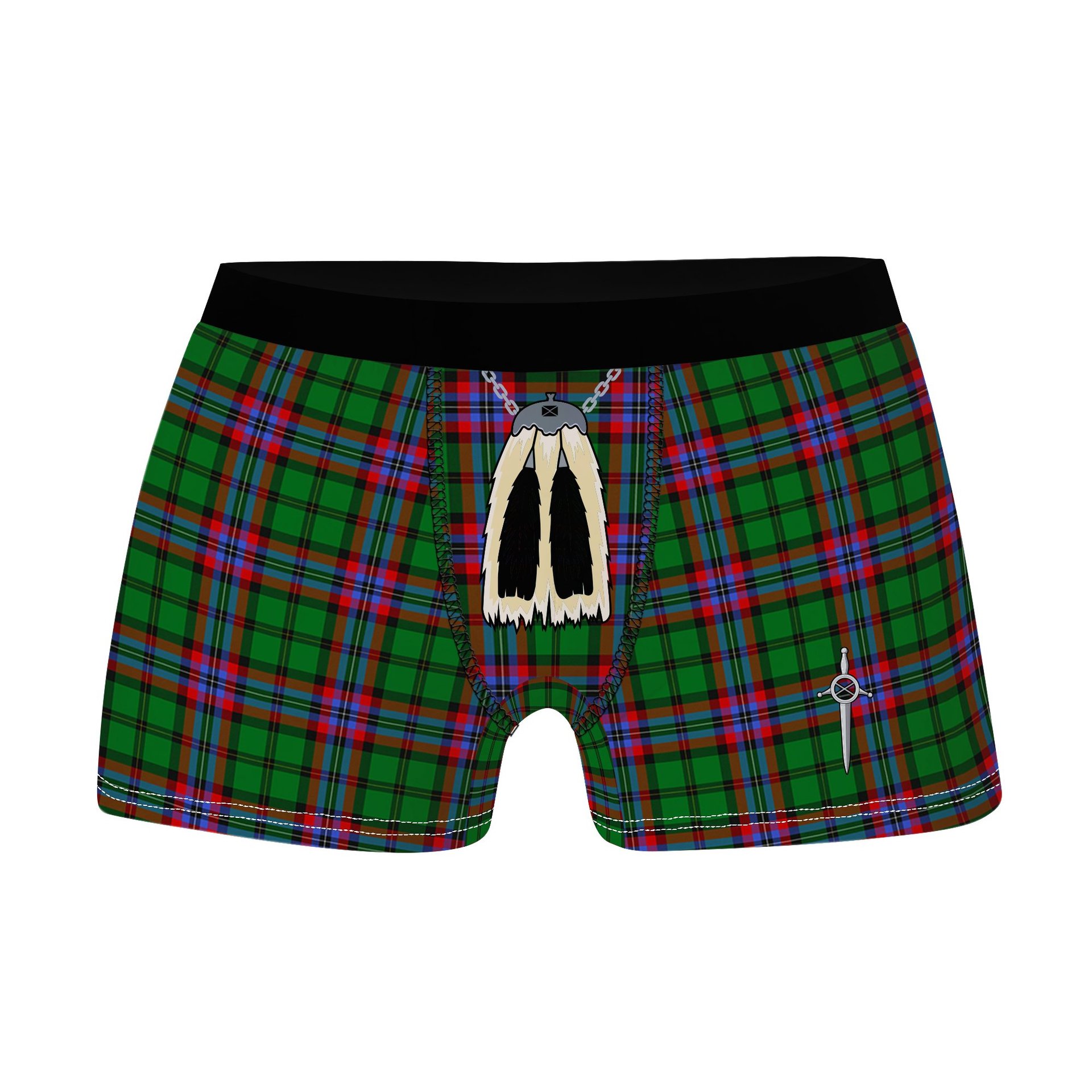 ScotsTee Shop Scottish McGeachie Clan Highland Kilt Sporran Tartan Boxer Briefs