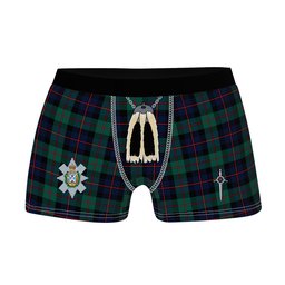 ScotsTee Shop Scottish Black Watch Coarse Kilt Modern Clan Crest Highland Kilt Sporran Tartan Boxer Briefs