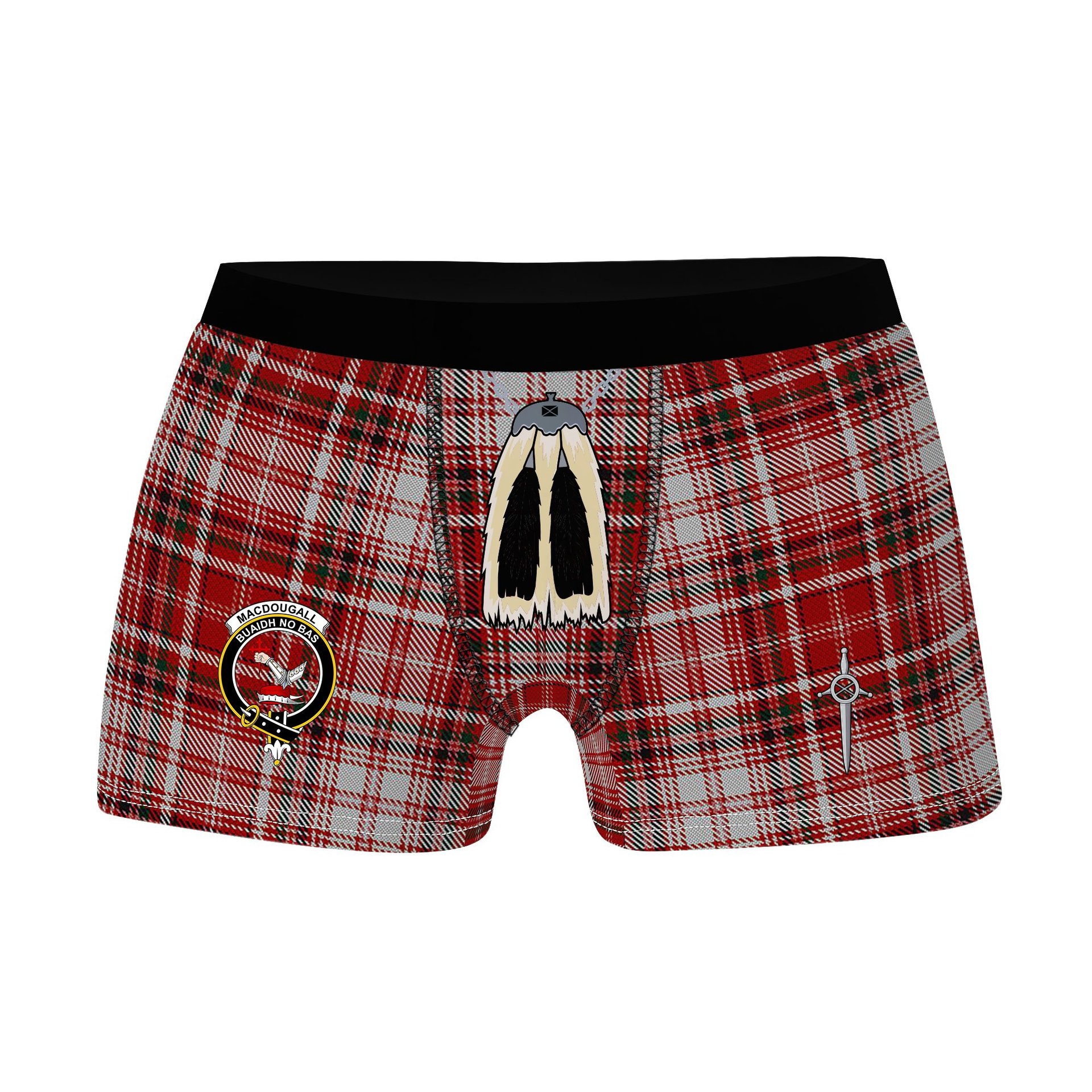 ScotsTee Shop Scottish MacDougall Dress Clan Crest Highland Kilt Sporran Tartan Boxer Briefs