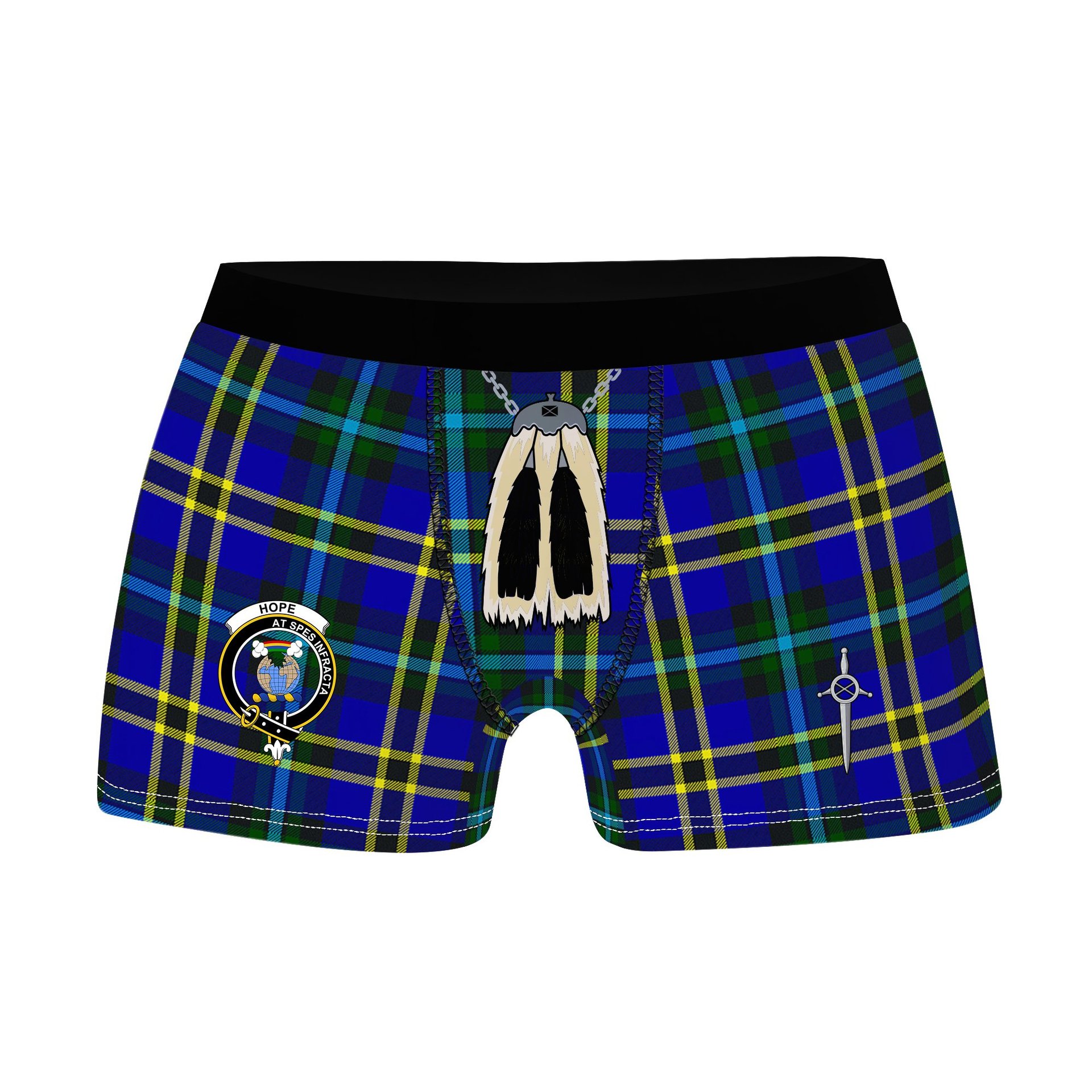 ScotsTee Shop Scottish Hope Modern Clan Crest Highland Kilt Sporran Tartan Boxer Briefs