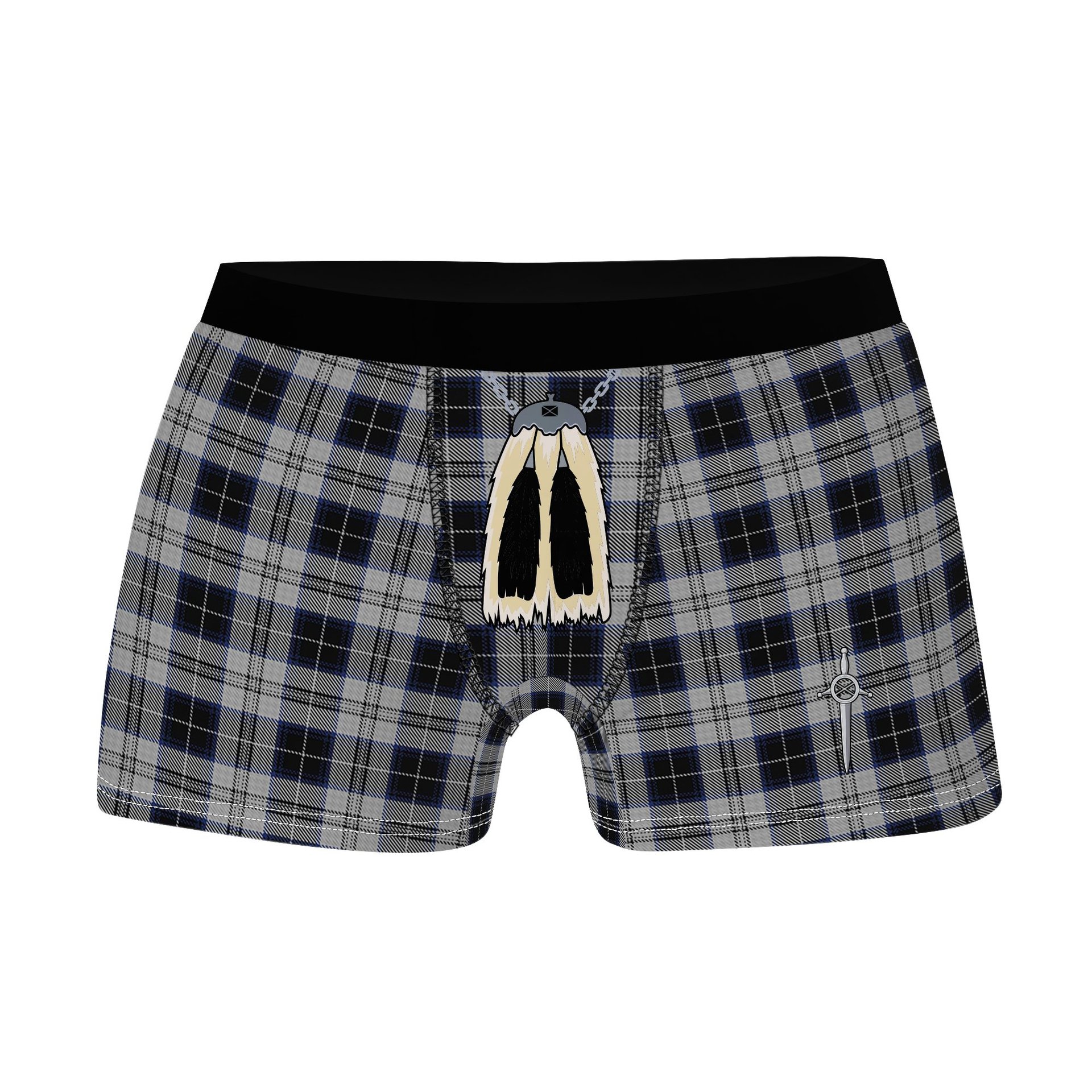 ScotsTee Shop Scottish Menzies Black Dress Clan Highland Kilt Sporran Tartan Boxer Briefs