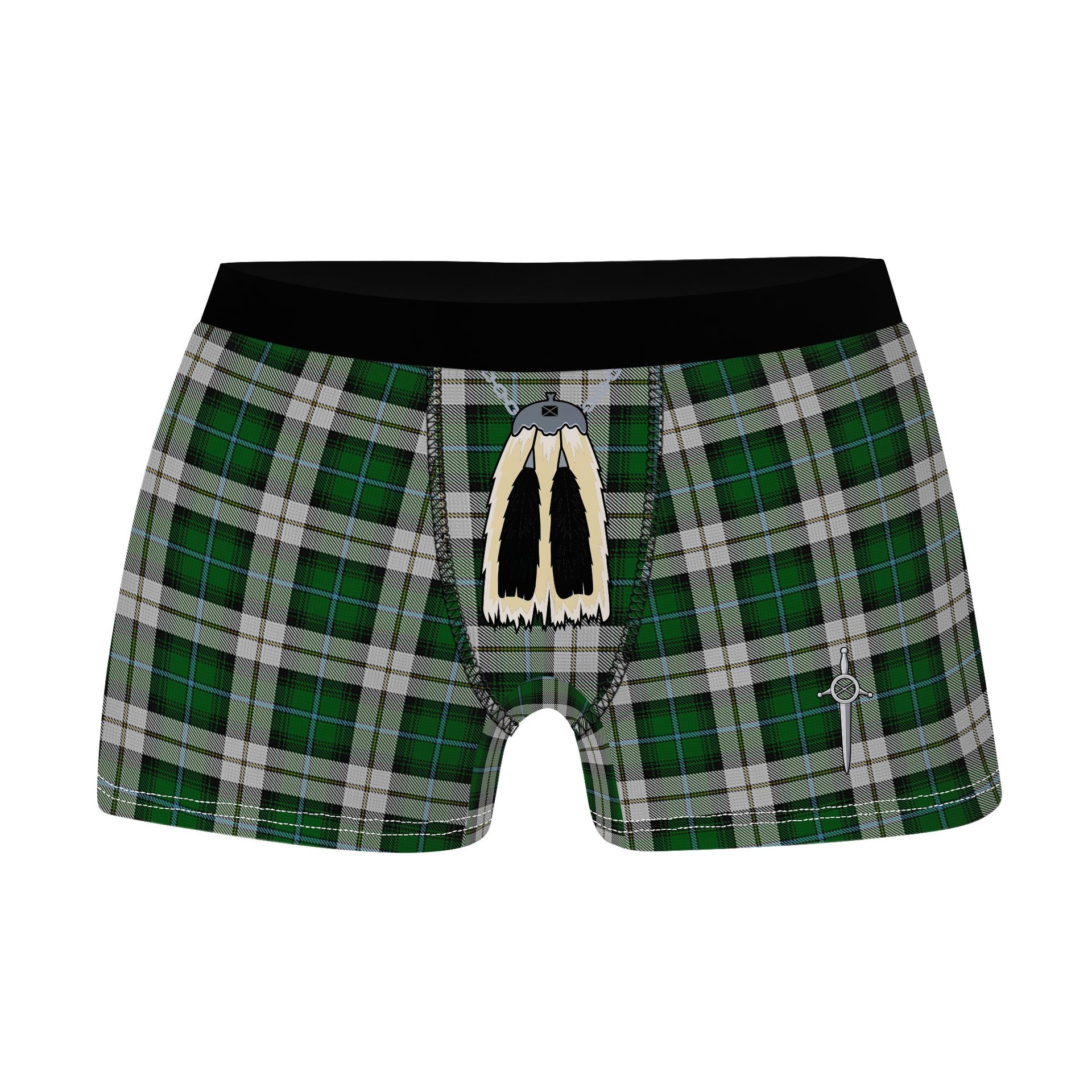 ScotsTee Shop Scottish McCandlish Arisaid Green Clan Highland Kilt Sporran Tartan Boxer Briefs