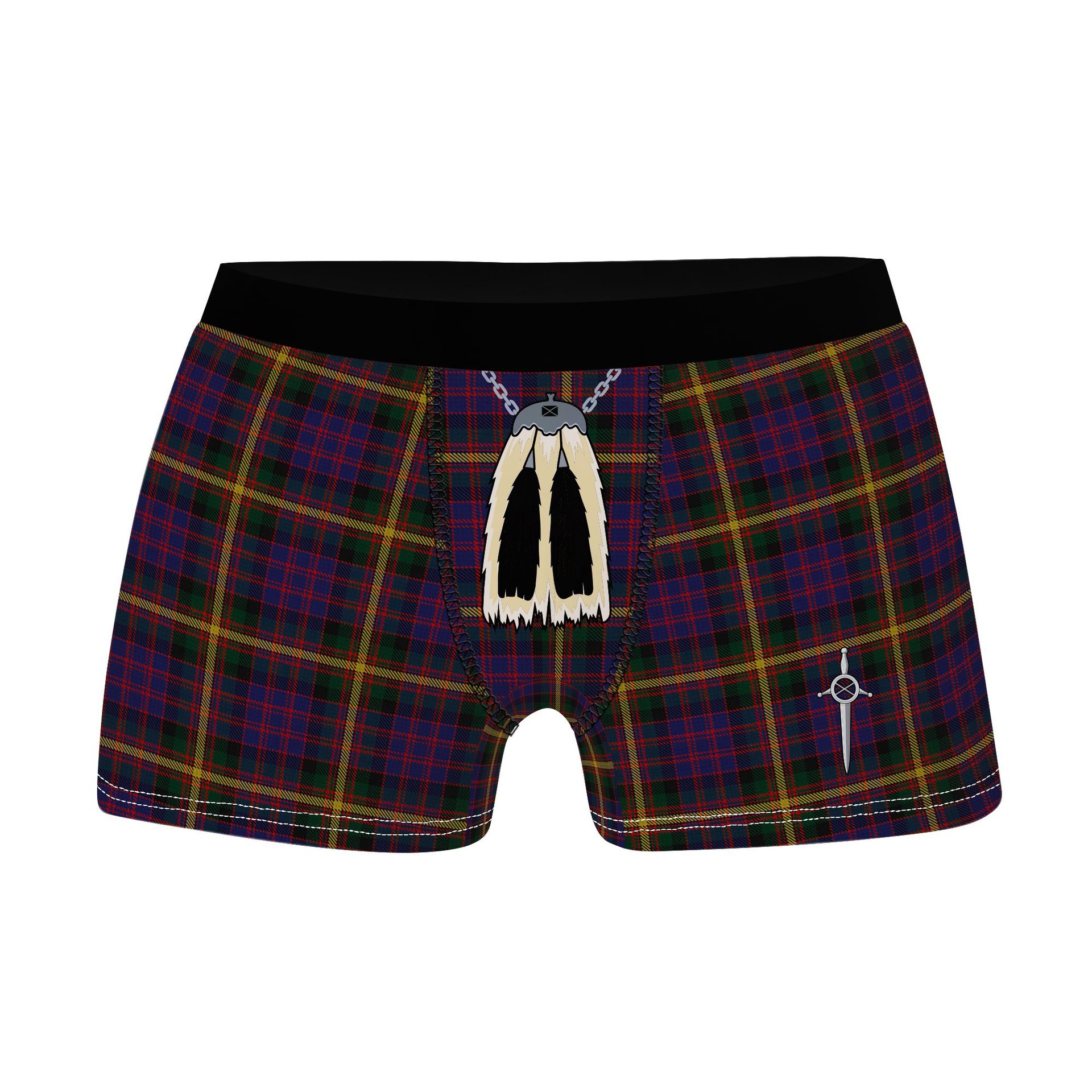 ScotsTee Shop Scottish MacSporran Clan Highland Kilt Sporran Tartan Boxer Briefs