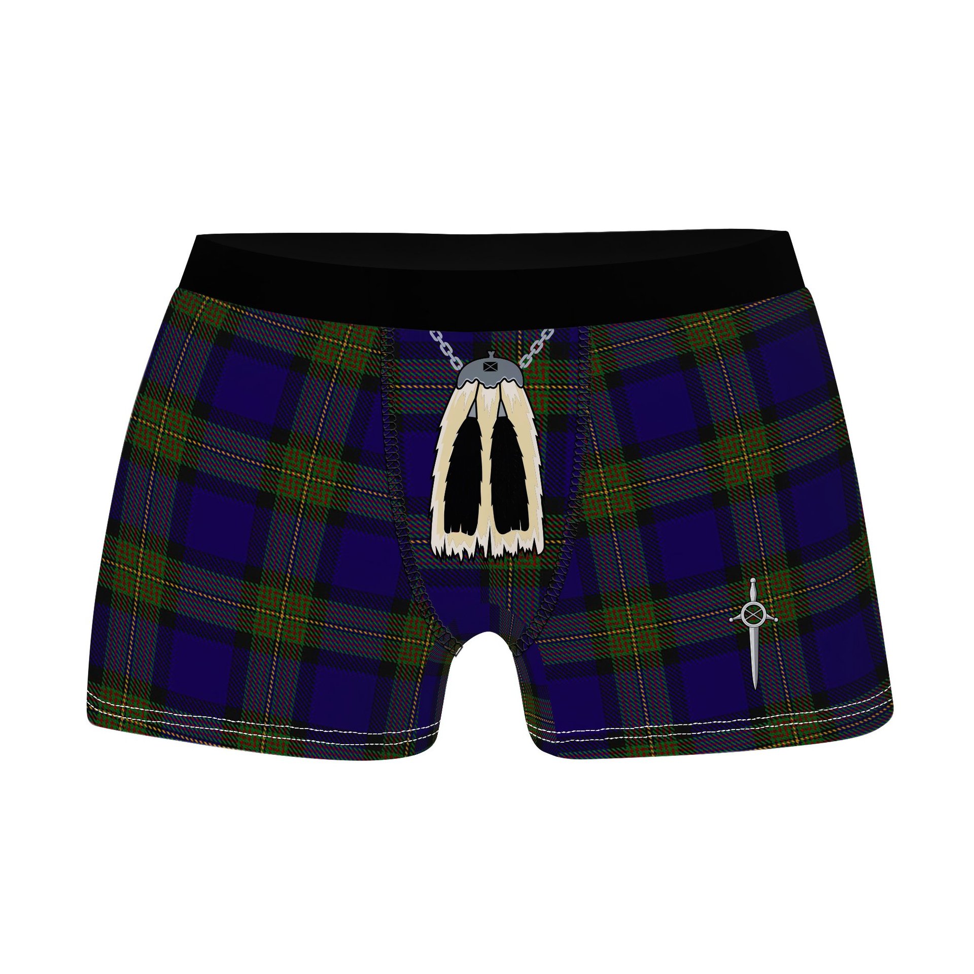 ScotsTee Shop Scottish Minnick Clan Highland Kilt Sporran Tartan Boxer Briefs