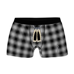 ScotsTee Shop Scottish MacPhee Black and White Clan Highland Kilt Sporran Tartan Boxer Briefs