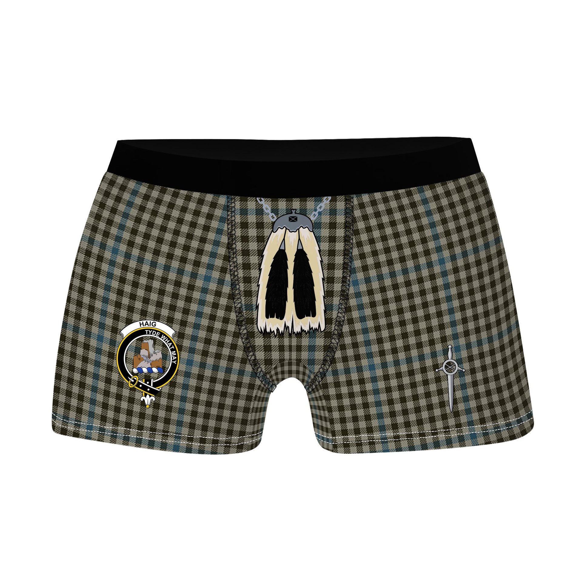 ScotsTee Shop Scottish Haig Clan Crest Highland Kilt Sporran Tartan Boxer Briefs