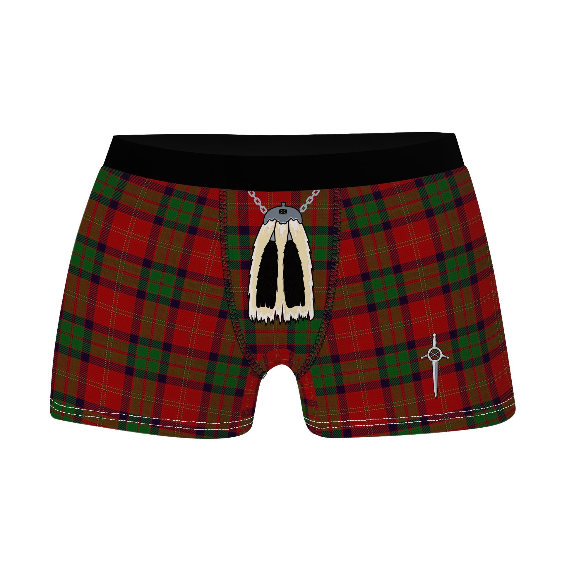 ScotsTee Shop Scottish MacPherson of Cluny Clan Highland Kilt Sporran Tartan Boxer Briefs
