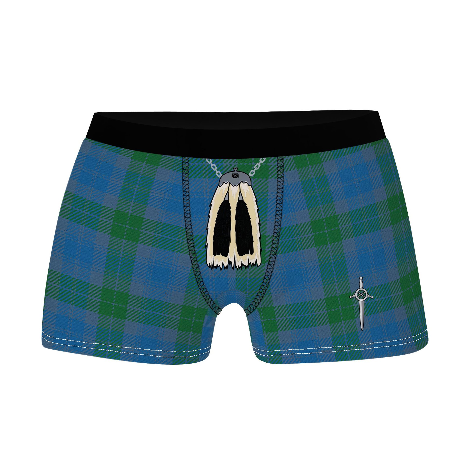 ScotsTee Shop Scottish Sutherland Hunting Ancient Clan Highland Kilt Sporran Tartan Boxer Briefs