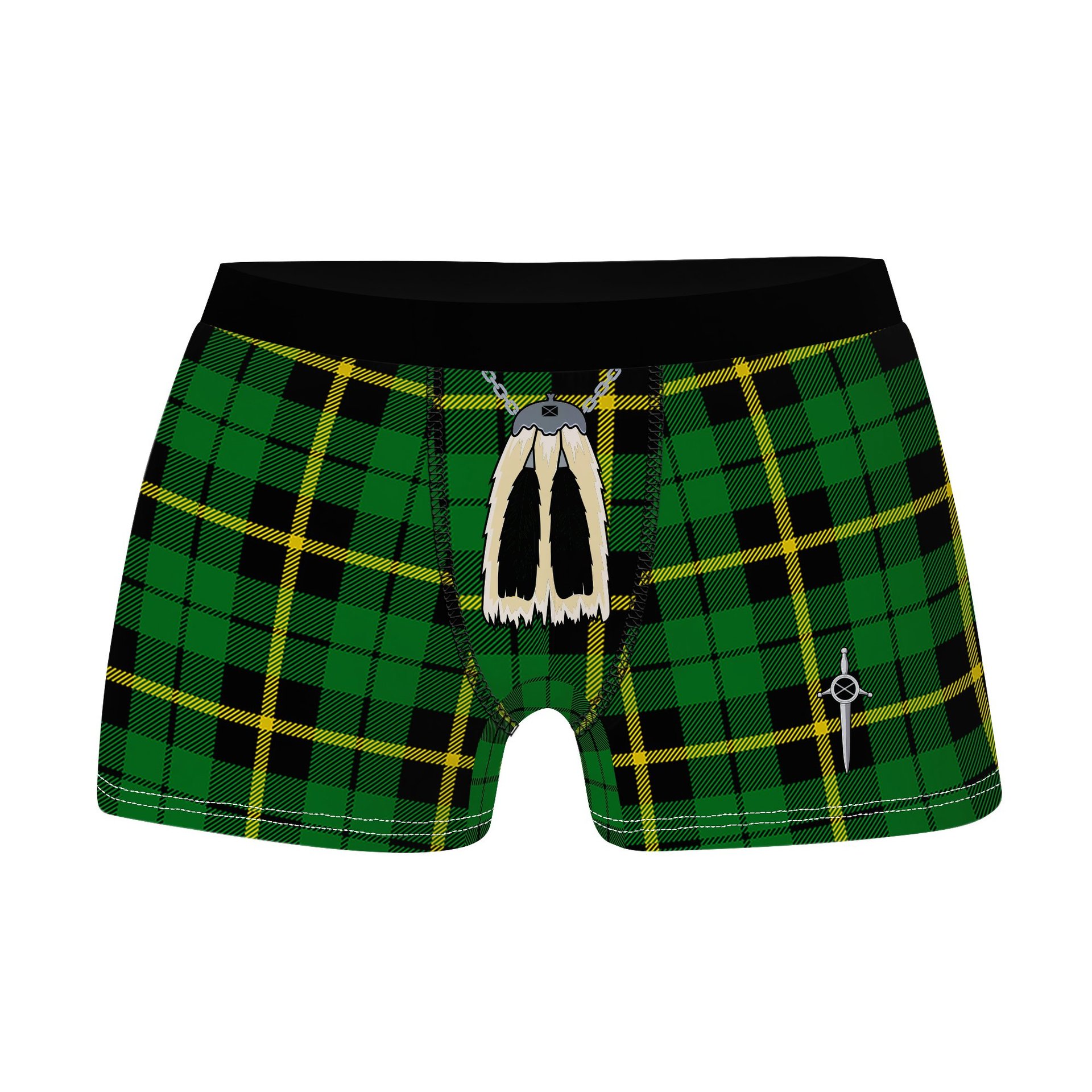 ScotsTee Shop Scottish Wallace Hunting Green Clan Highland Kilt Sporran Tartan Boxer Briefs