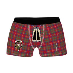 ScotsTee Shop Scottish Shaw Red Modern Clan Crest Highland Kilt Sporran Tartan Boxer Briefs