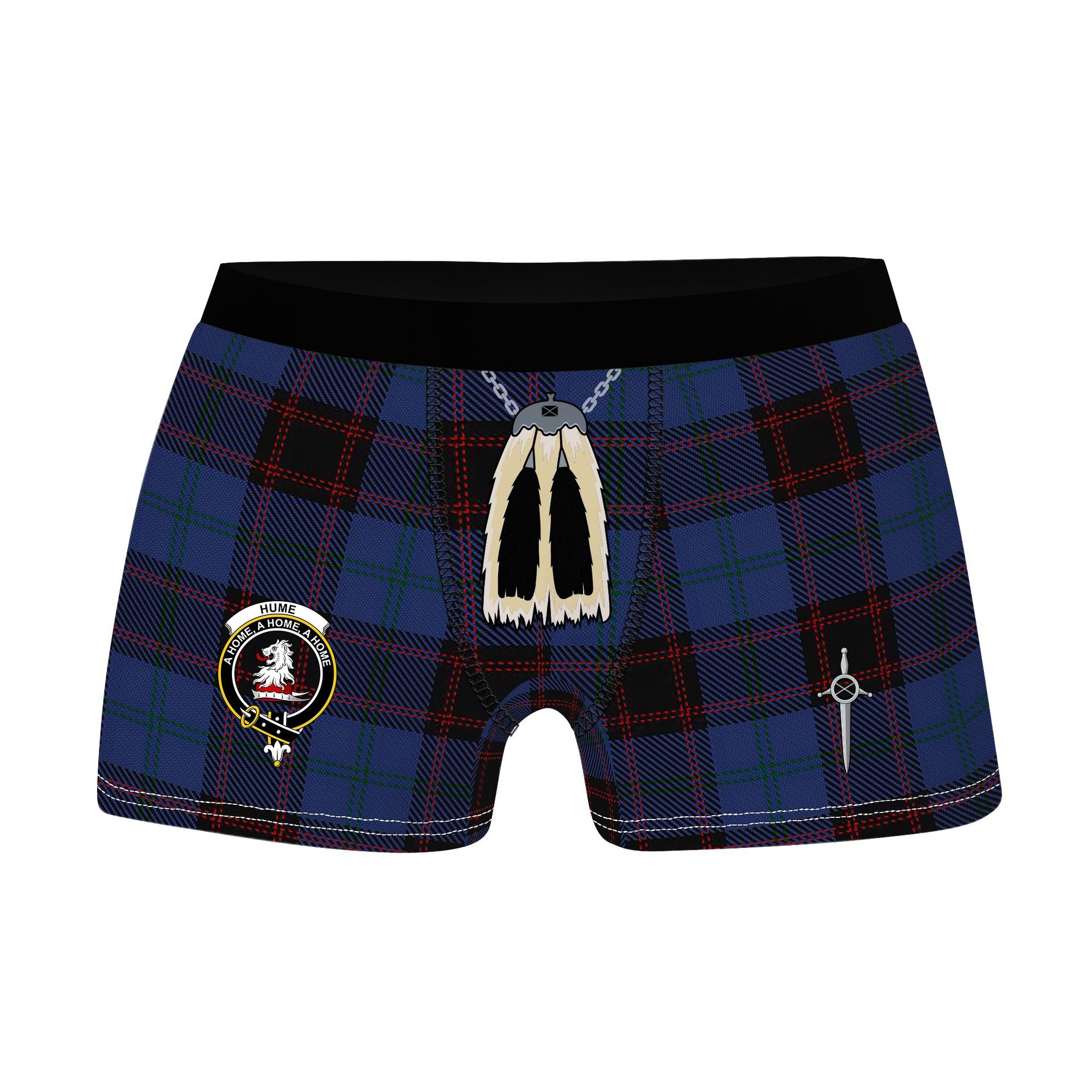 ScotsTee Shop Scottish Hume Clan Crest Highland Kilt Sporran Tartan Boxer Briefs