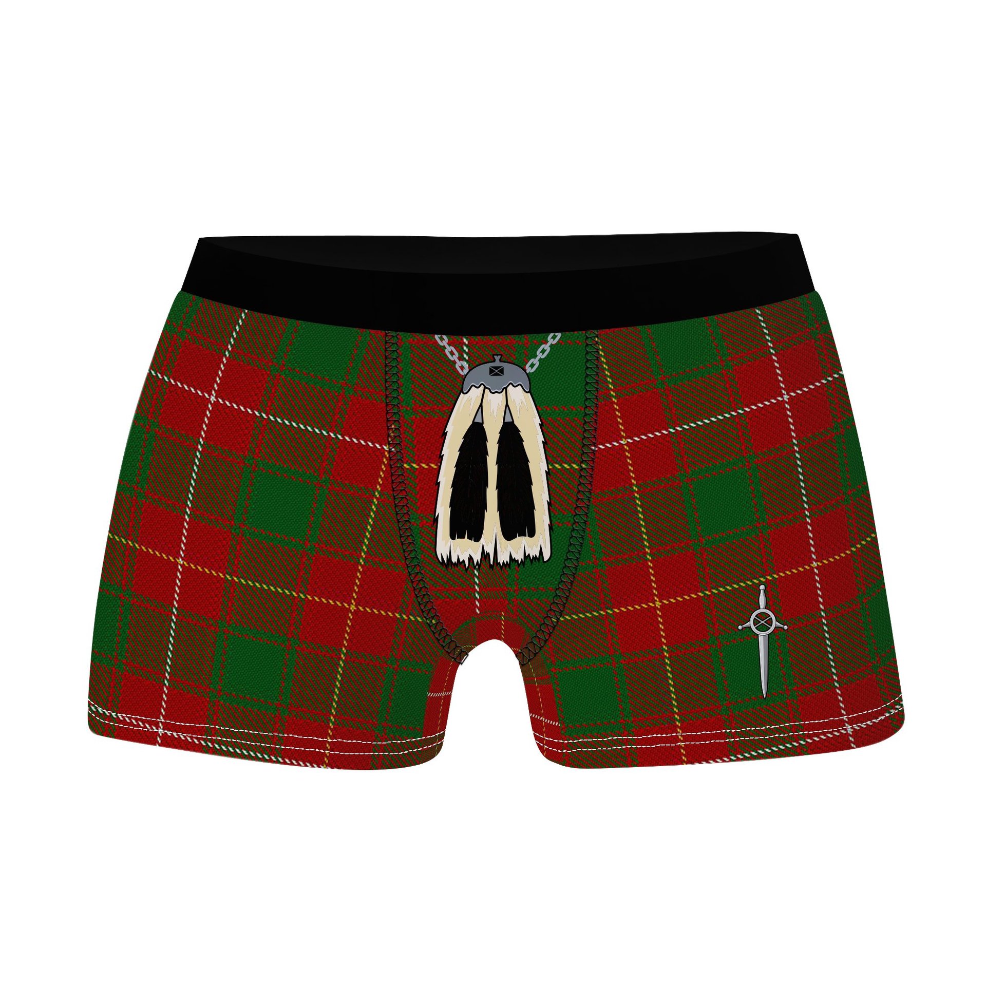 ScotsTee Shop Scottish MacPhee Clan Highland Kilt Sporran Tartan Boxer Briefs