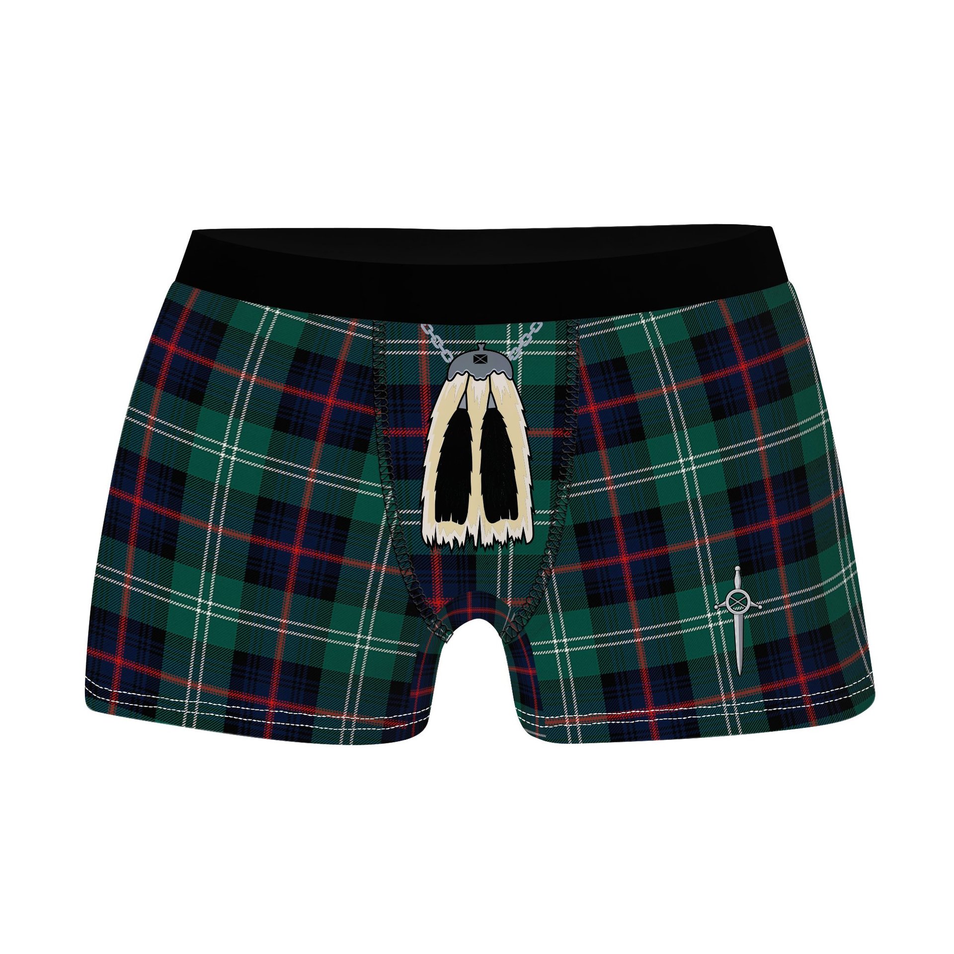 ScotsTee Shop Scottish Sutherland Old Modern Clan Highland Kilt Sporran Tartan Boxer Briefs