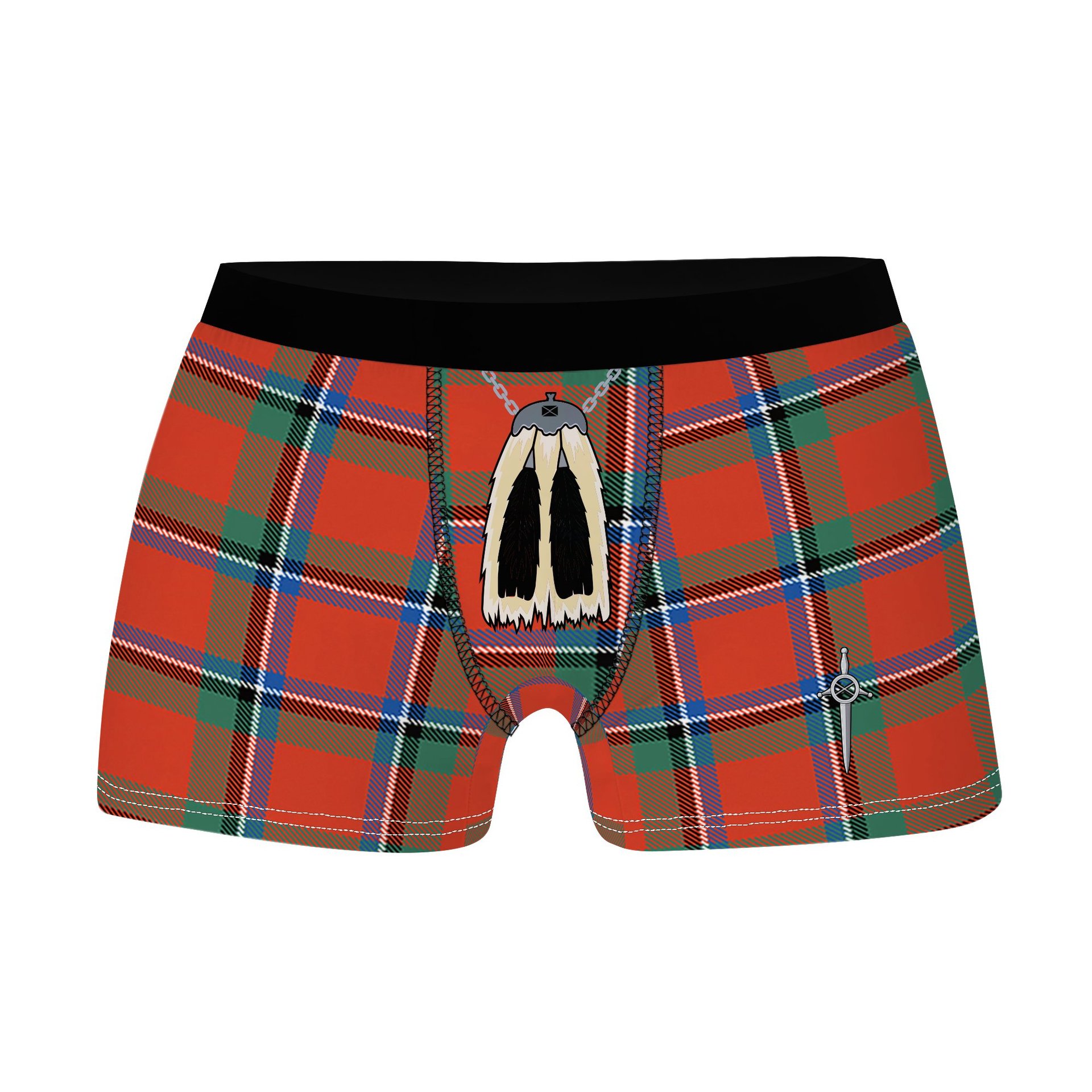 ScotsTee Shop Scottish Sinclair Ancient Clan Highland Kilt Sporran Tartan Boxer Briefs