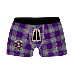 ScotsTee Shop Scottish Menzies Mauve and White Clan Crest Highland Kilt Sporran Tartan Boxer Briefs