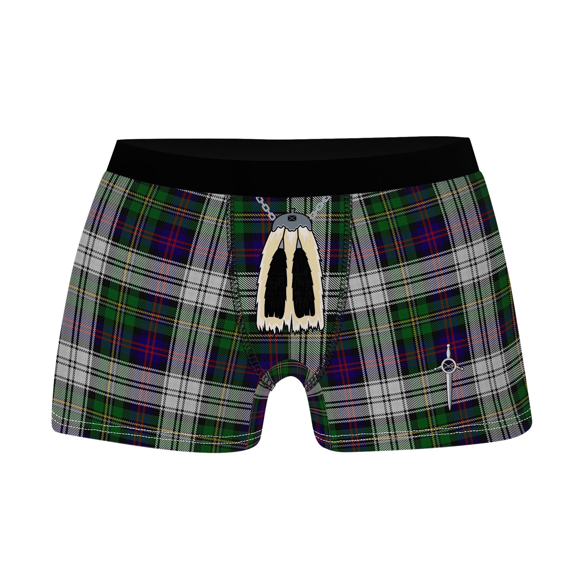ScotsTee Shop Scottish Malcolm Dress Clan Highland Kilt Sporran Tartan Boxer Briefs